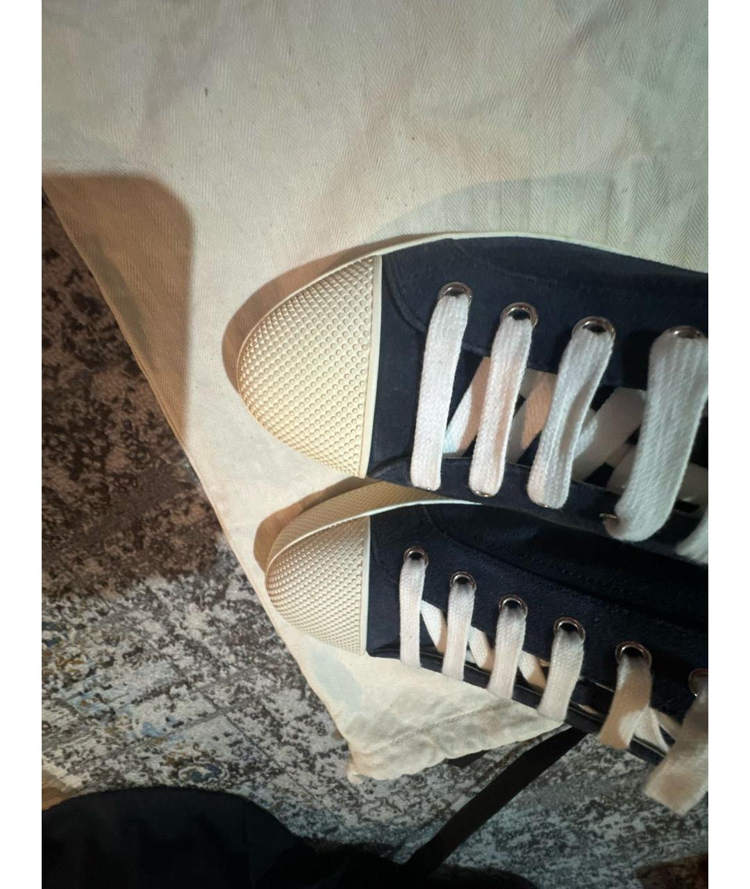 PRADA Темно-синие замшевые кроссовки, фото 5