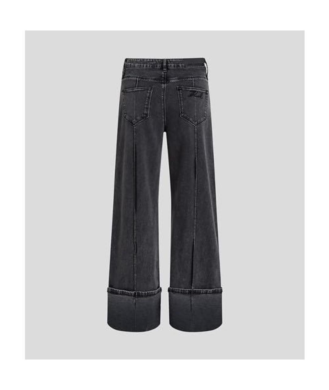 KARL LAGERFELD Серые хлопковые джинсы клеш, фото 2