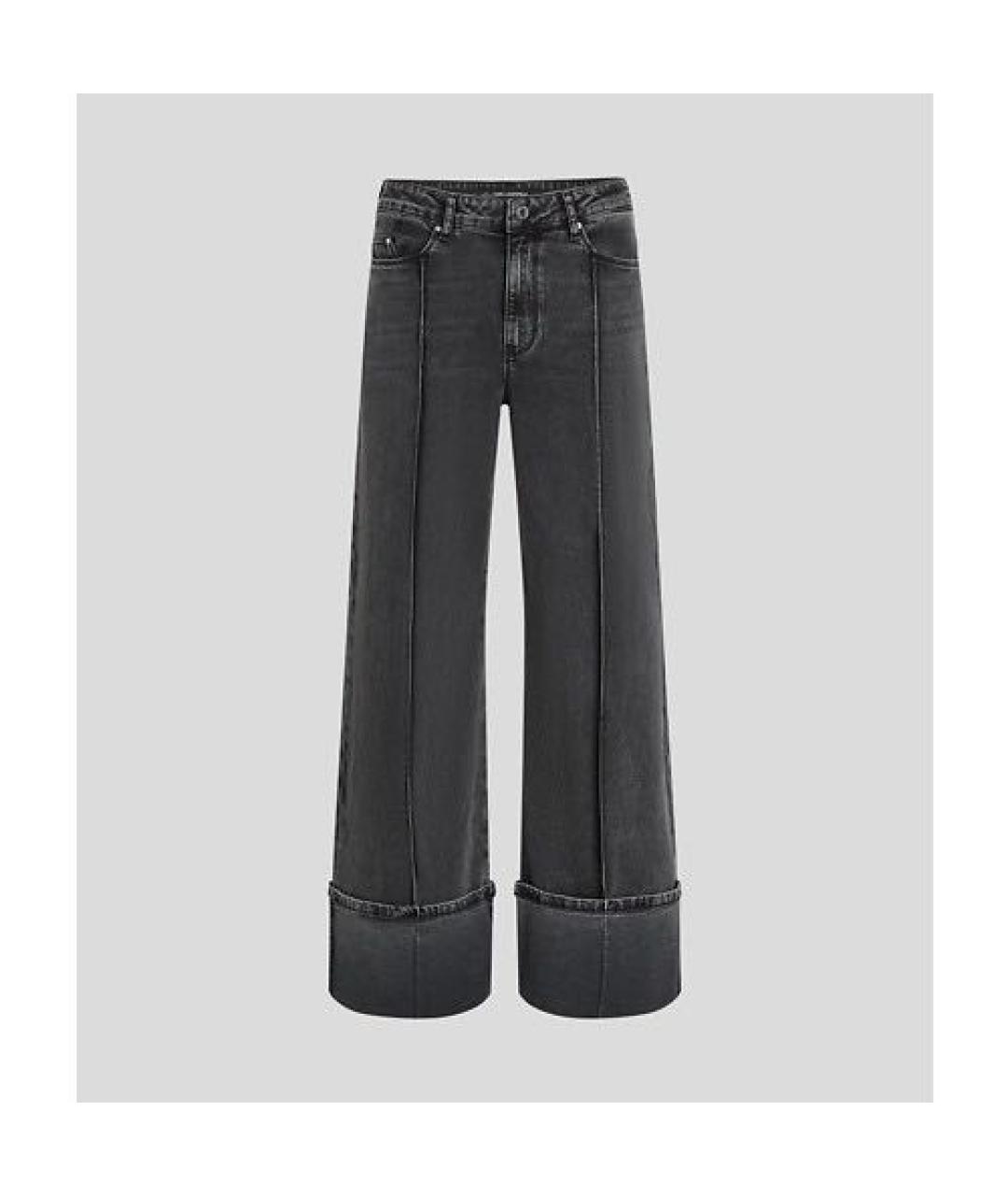 KARL LAGERFELD Серые хлопковые джинсы клеш, фото 7