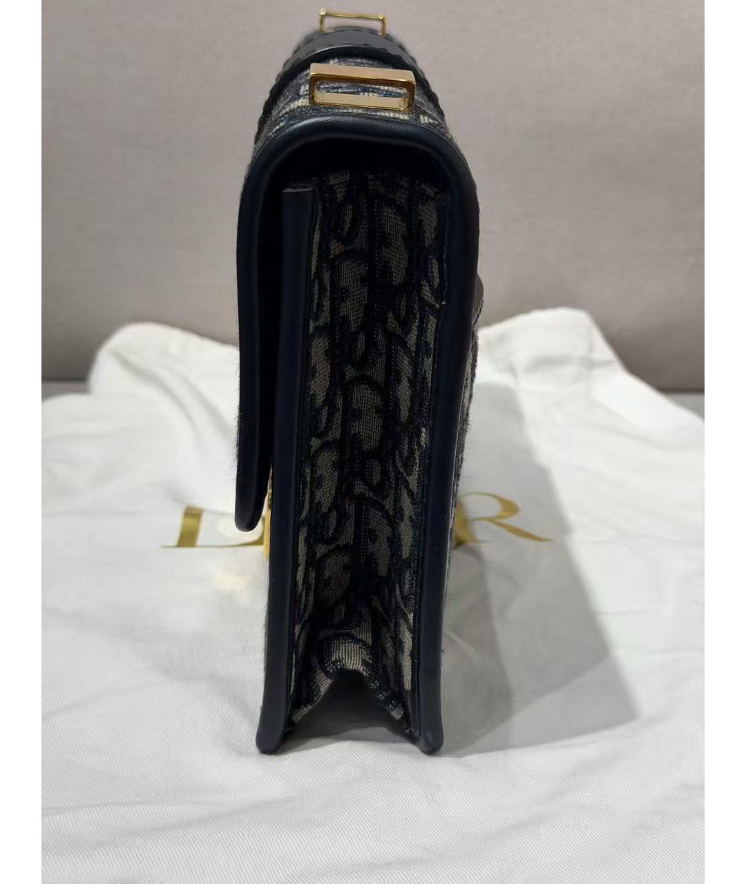 CHRISTIAN DIOR Темно-синяя жаккардовая сумка через плечо, фото 3