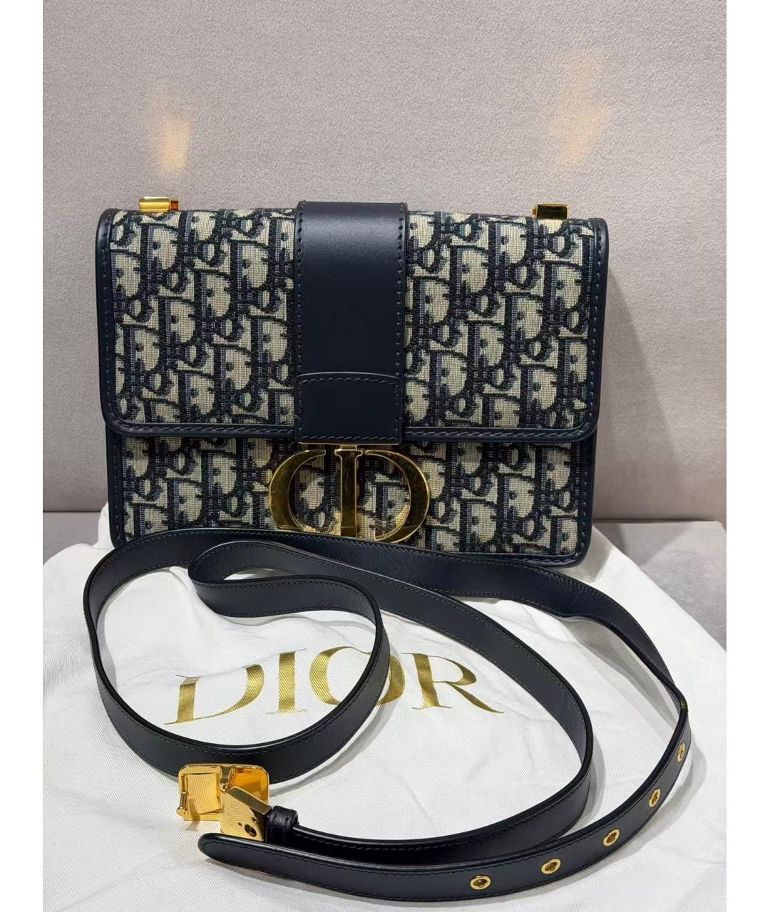 CHRISTIAN DIOR Темно-синяя жаккардовая сумка через плечо, фото 2