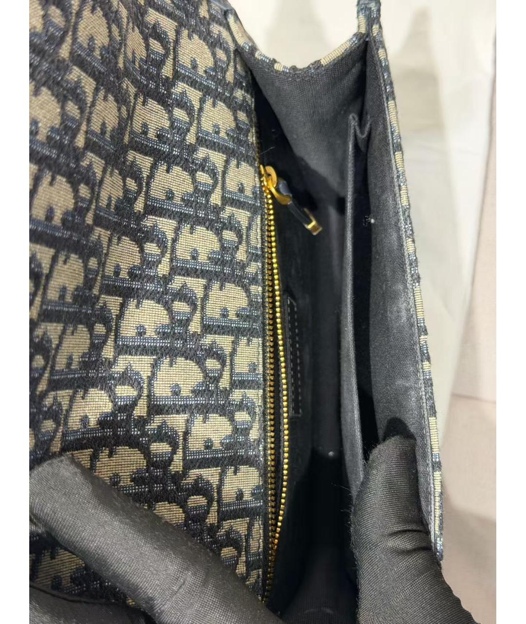 CHRISTIAN DIOR Темно-синяя жаккардовая сумка через плечо, фото 7