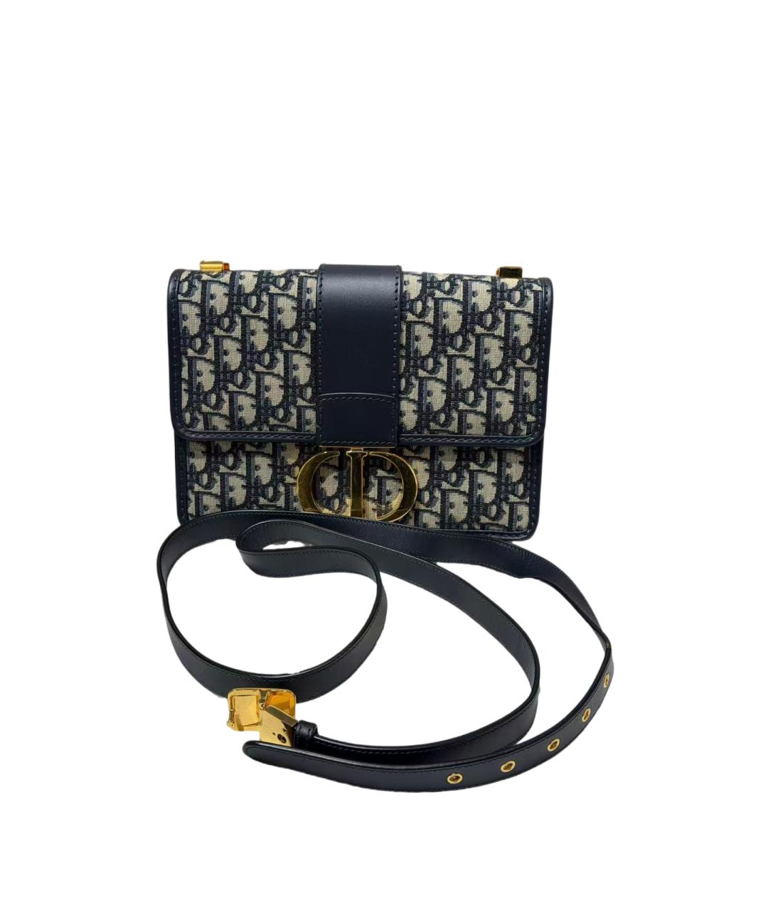 CHRISTIAN DIOR Темно-синяя жаккардовая сумка через плечо, фото 8