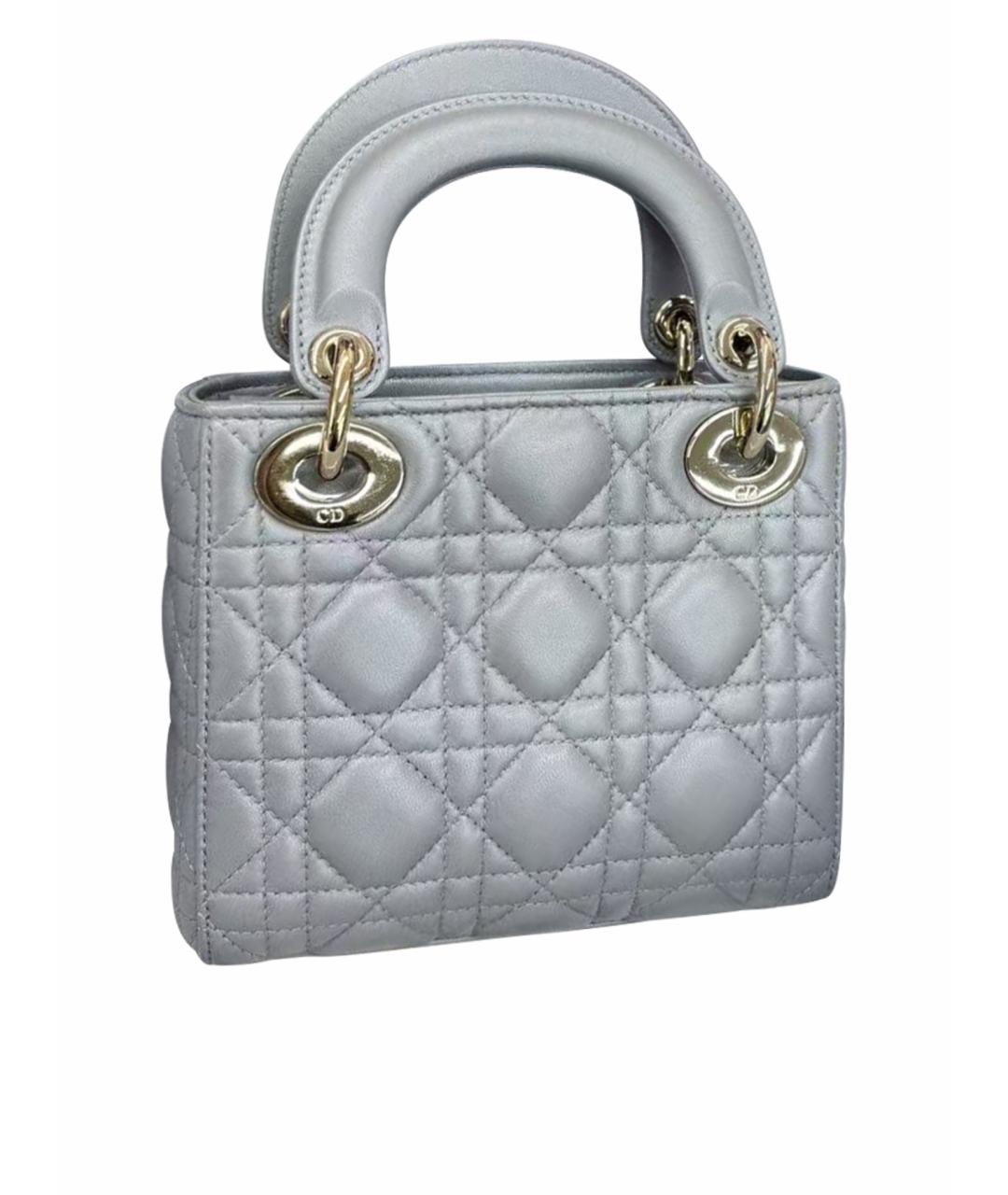 CHRISTIAN DIOR Серая кожаная сумка через плечо, фото 1