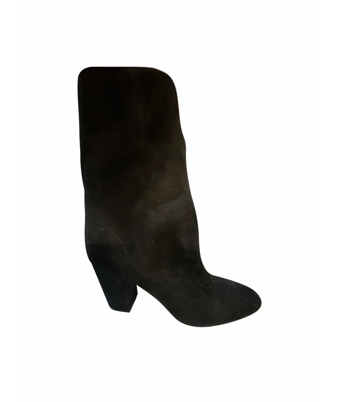 AQUAZZURA Черные замшевые ботильоны, фото 1