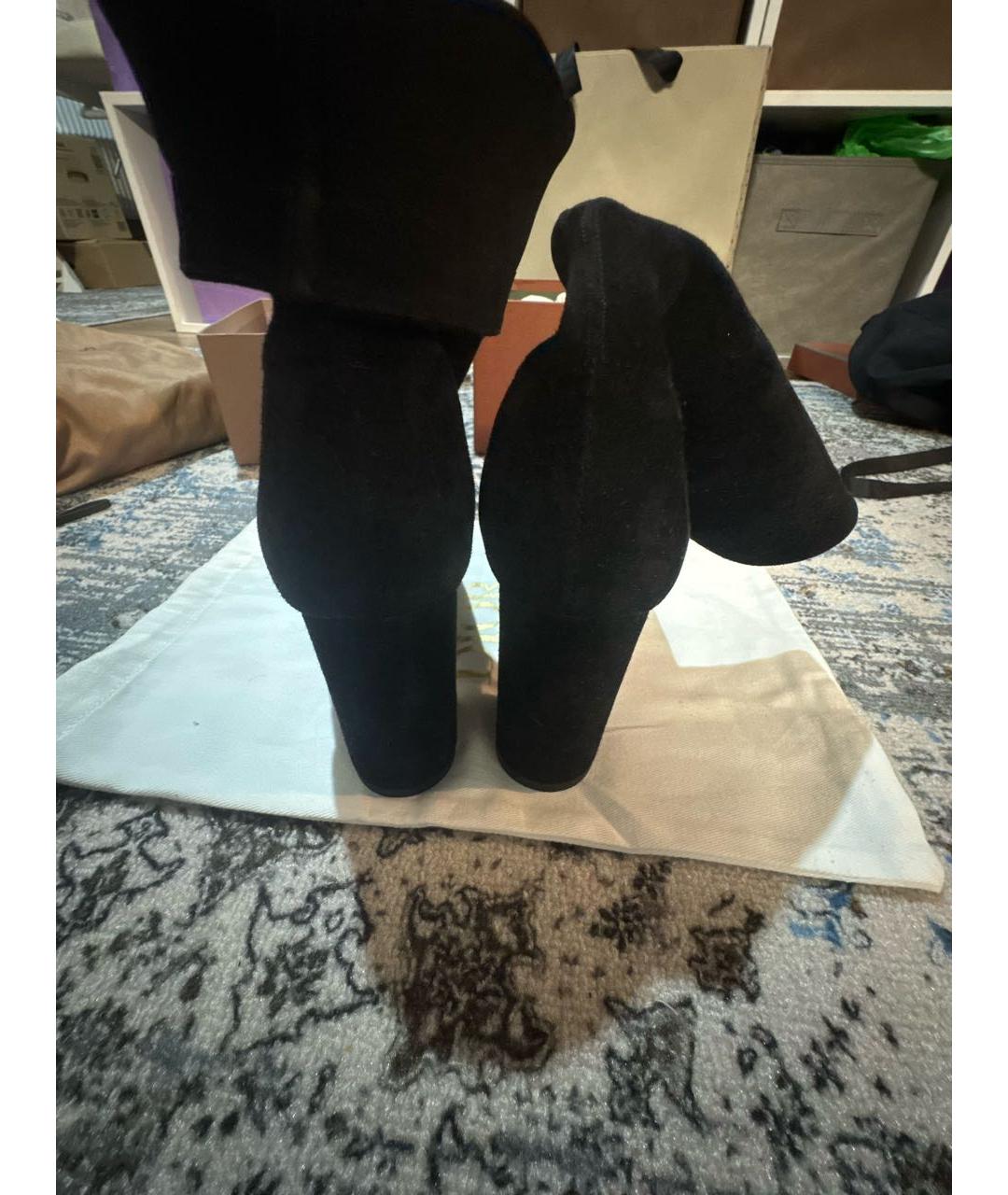 AQUAZZURA Черные замшевые ботильоны, фото 4