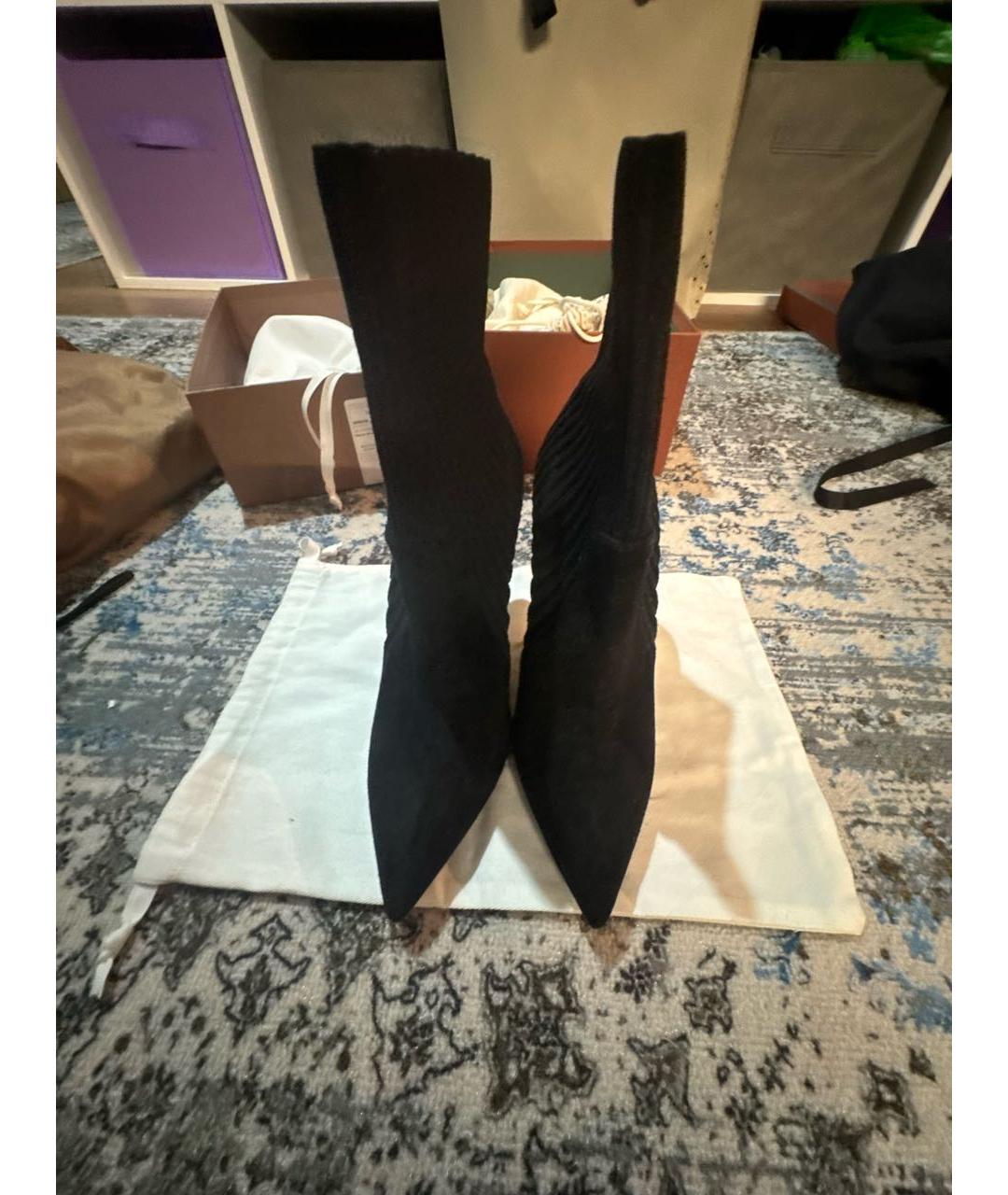 GIANVITO ROSSI Черные замшевые ботильоны, фото 2
