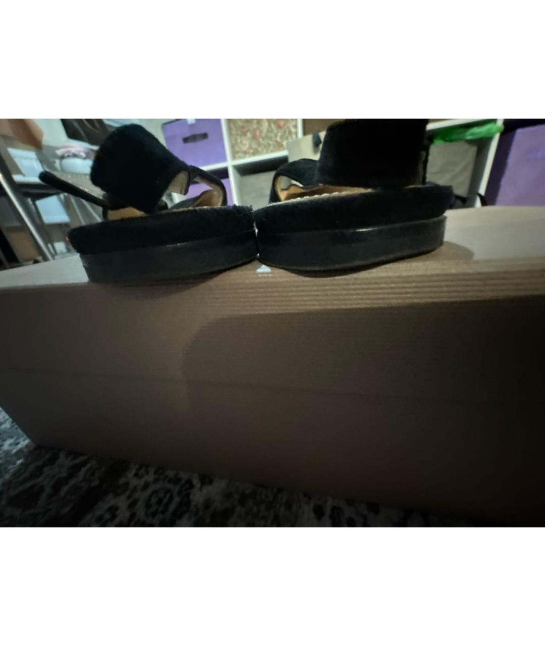 GIANVITO ROSSI Черные замшевые босоножки, фото 4