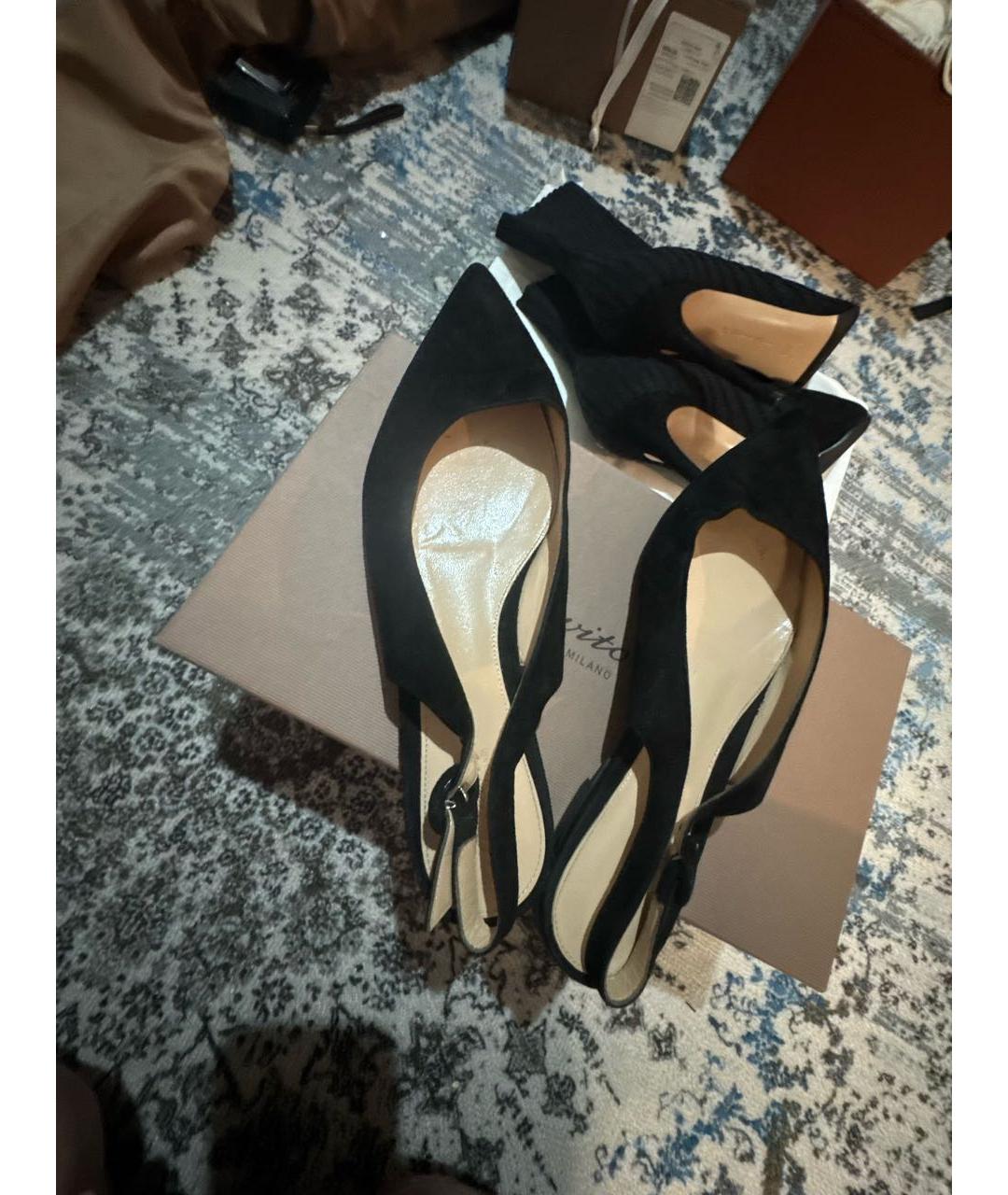 GIANVITO ROSSI Черные замшевые босоножки, фото 3