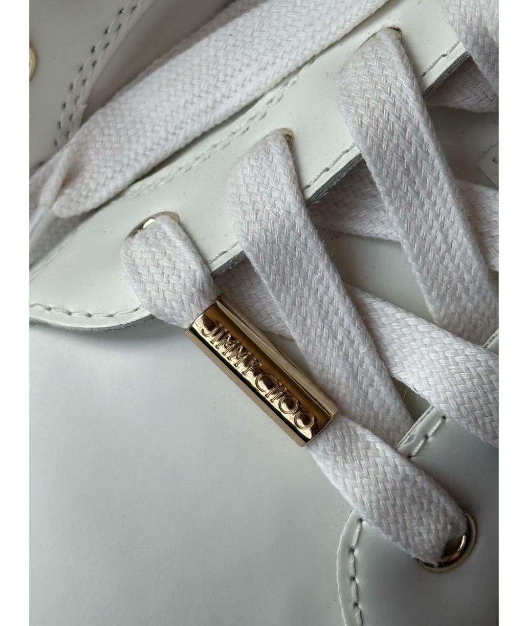 JIMMY CHOO Белые кожаные кеды, фото 6