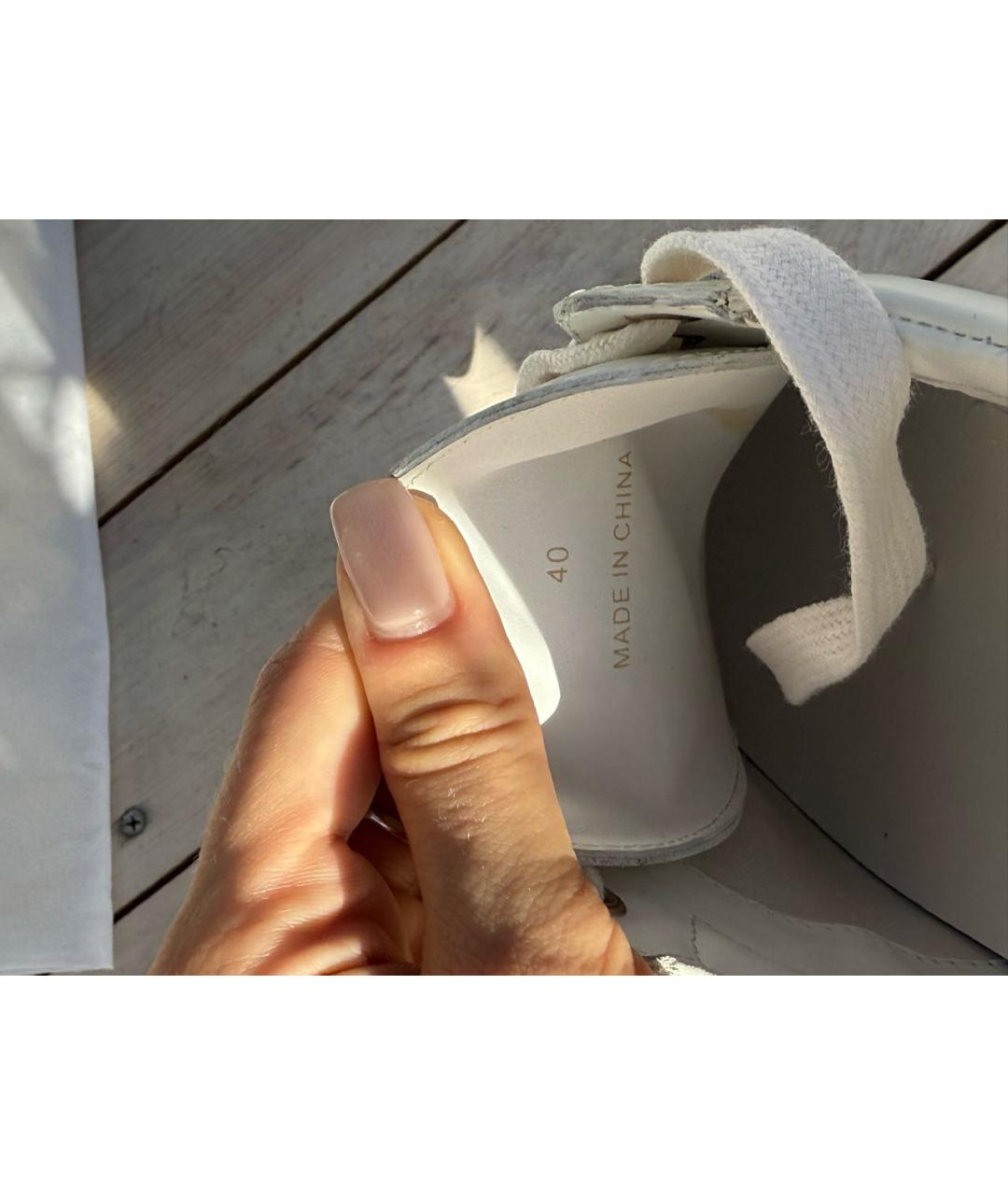 JIMMY CHOO Белые кожаные кеды, фото 8