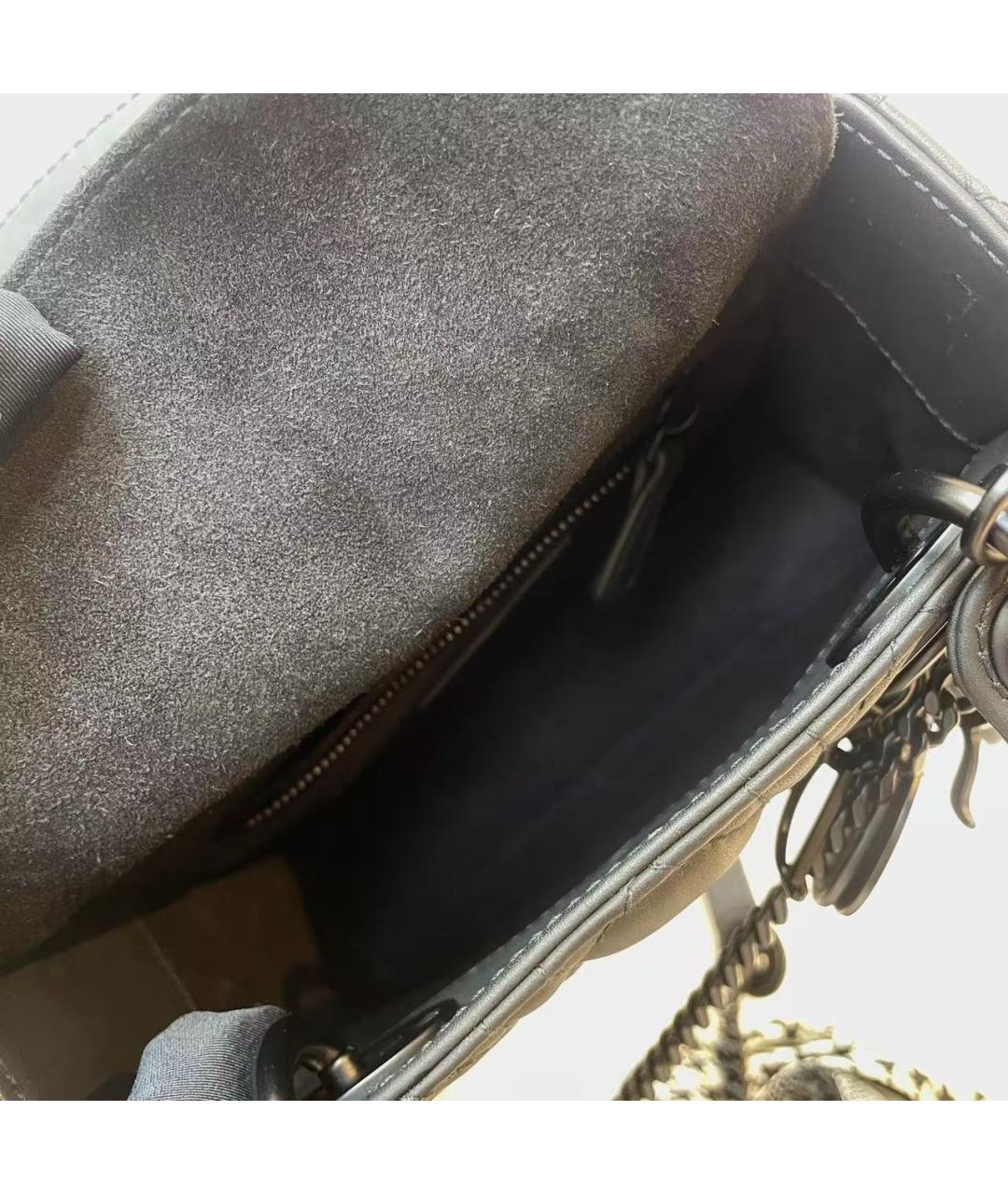 CHRISTIAN DIOR Черная кожаная сумка с короткими ручками, фото 6