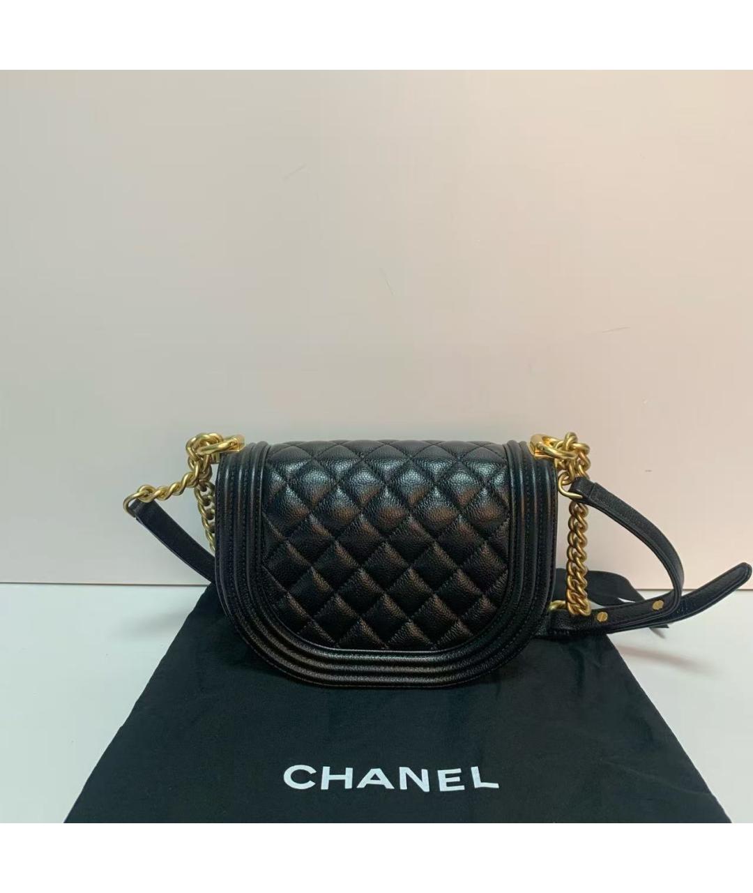 CHANEL Черная кожаная сумка через плечо, фото 2