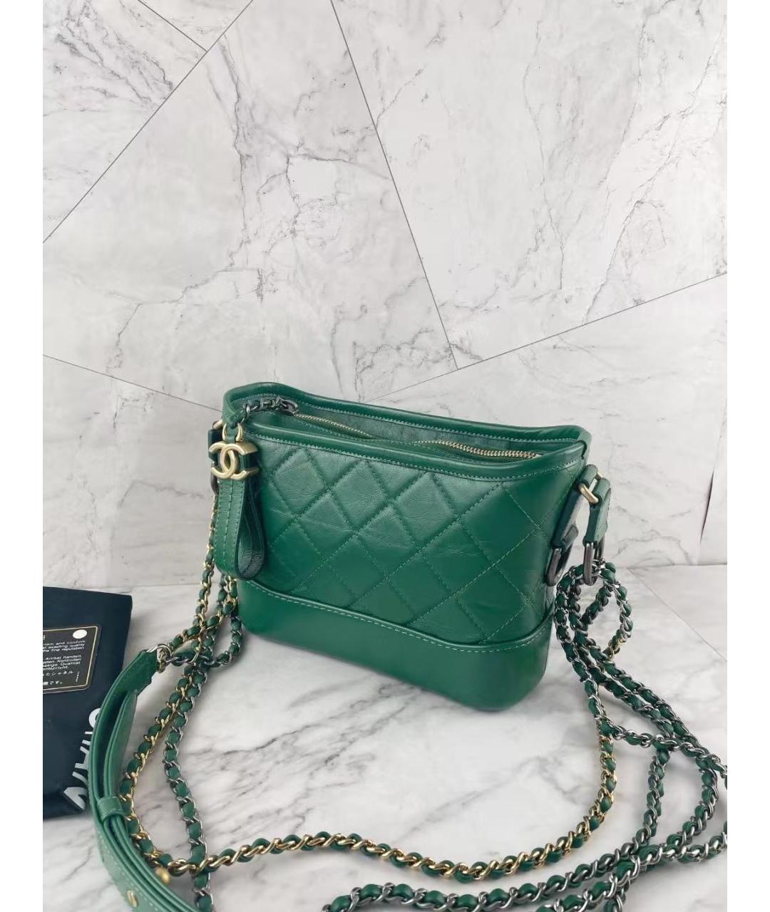 CHANEL Зеленая кожаная сумка через плечо, фото 2