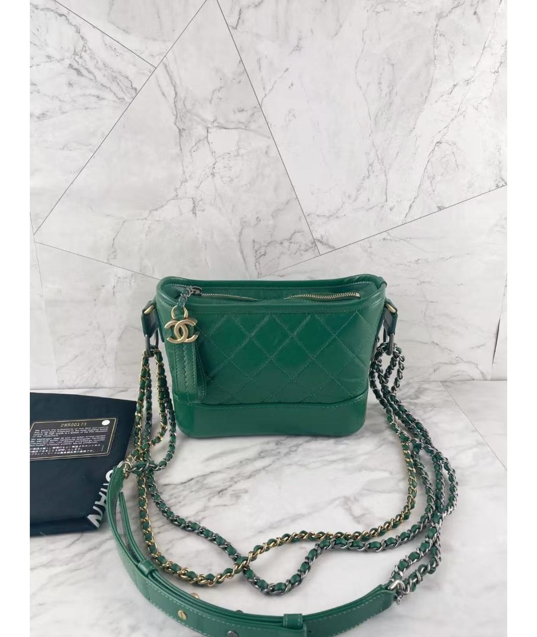 CHANEL Зеленая кожаная сумка через плечо, фото 7