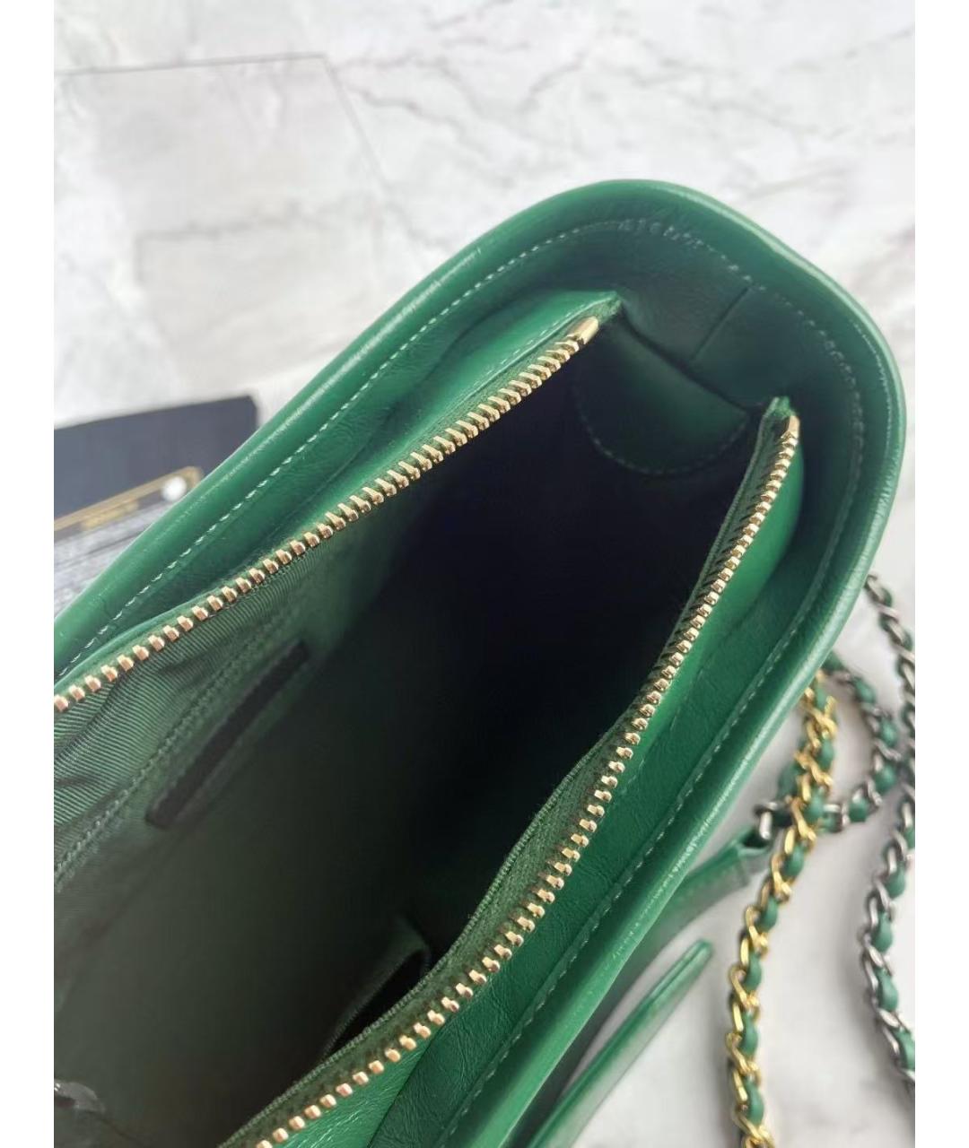 CHANEL Зеленая кожаная сумка через плечо, фото 6