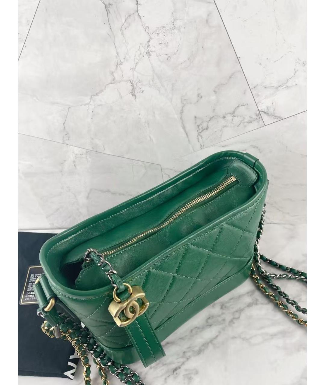 CHANEL Зеленая кожаная сумка через плечо, фото 5
