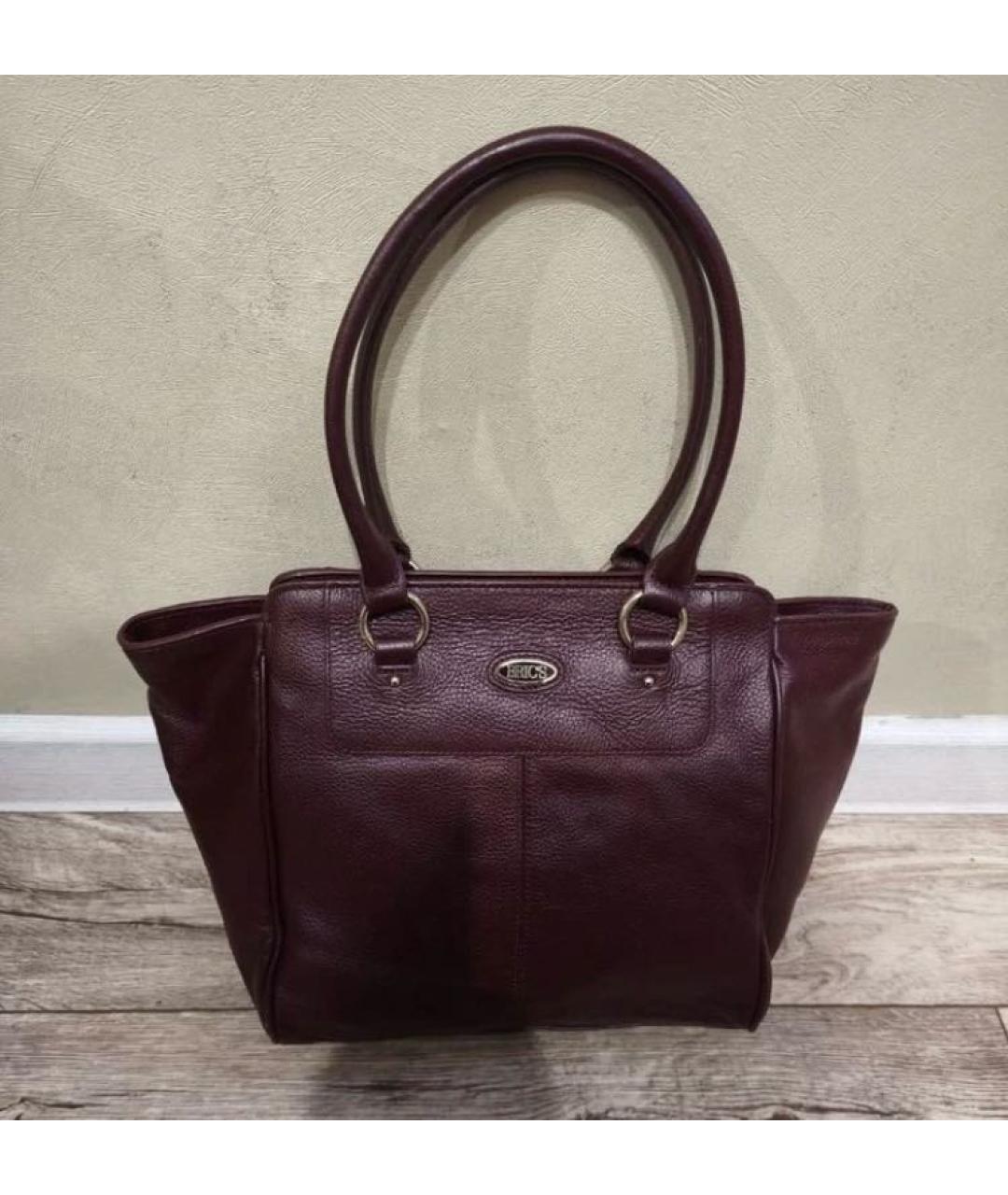 BRIC'S Бордовая кожаная сумка тоут, фото 5