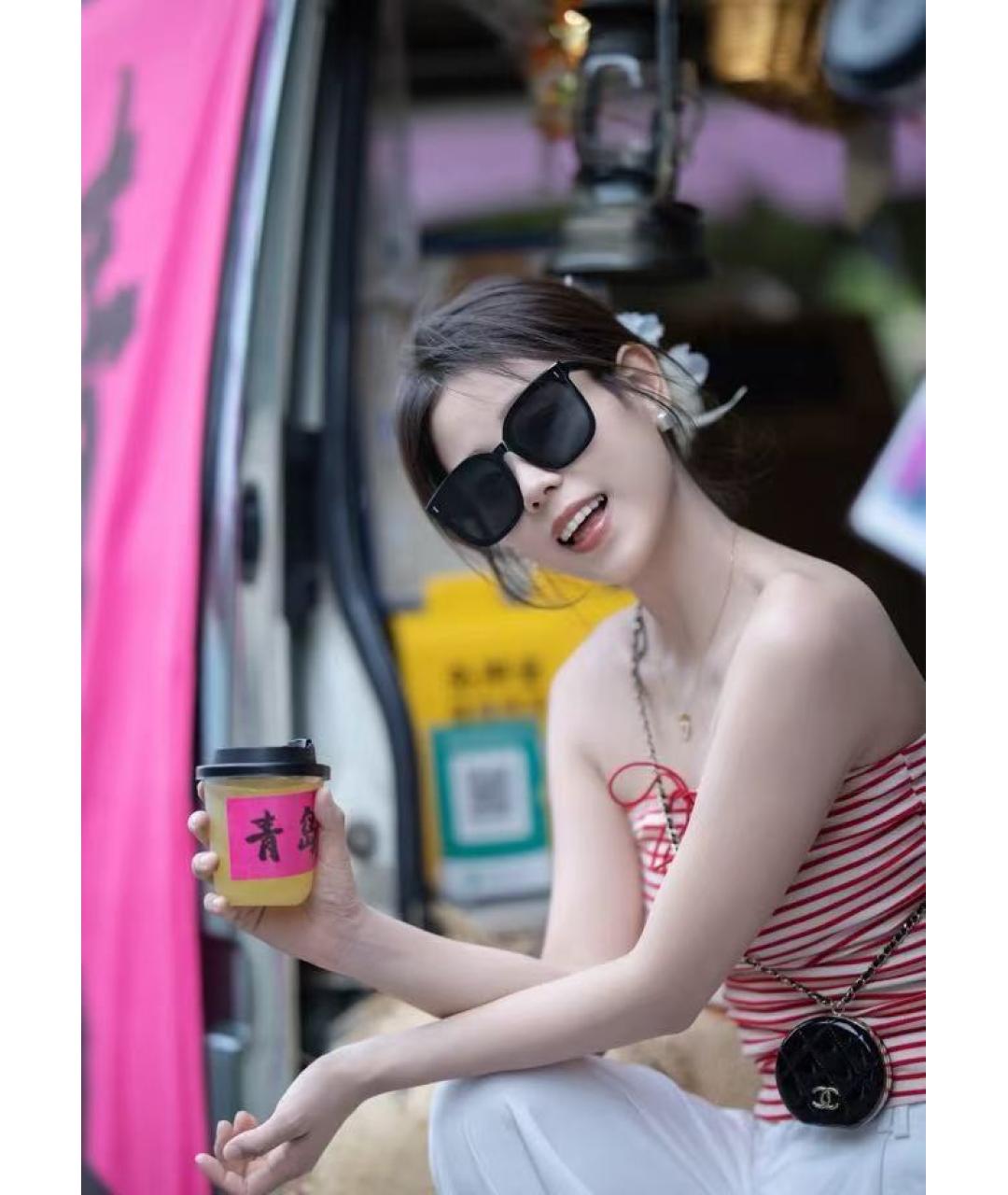 CHANEL Черная кожаная сумка через плечо, фото 6