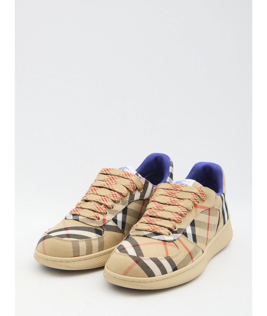 BURBERRY Мульти текстильные низкие кроссовки / кеды, фото 2