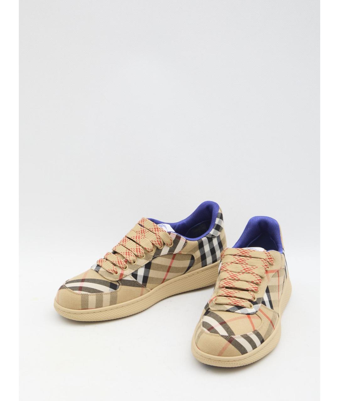 BURBERRY Мульти текстильные низкие кроссовки / кеды, фото 5