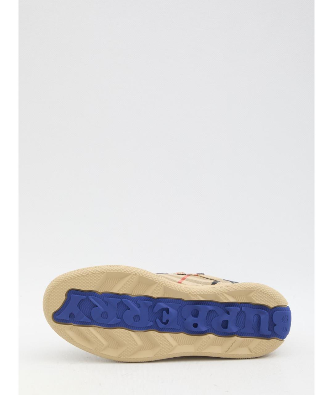 BURBERRY Мульти текстильные низкие кроссовки / кеды, фото 4