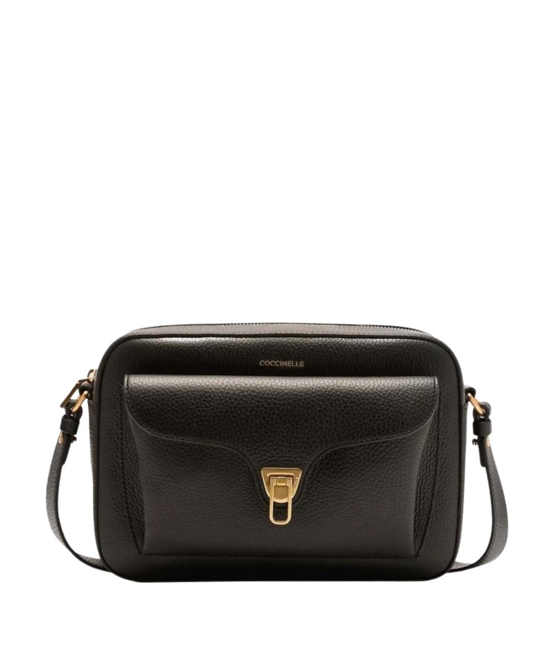COCCINELLE Черная кожаная сумка через плечо, фото 1