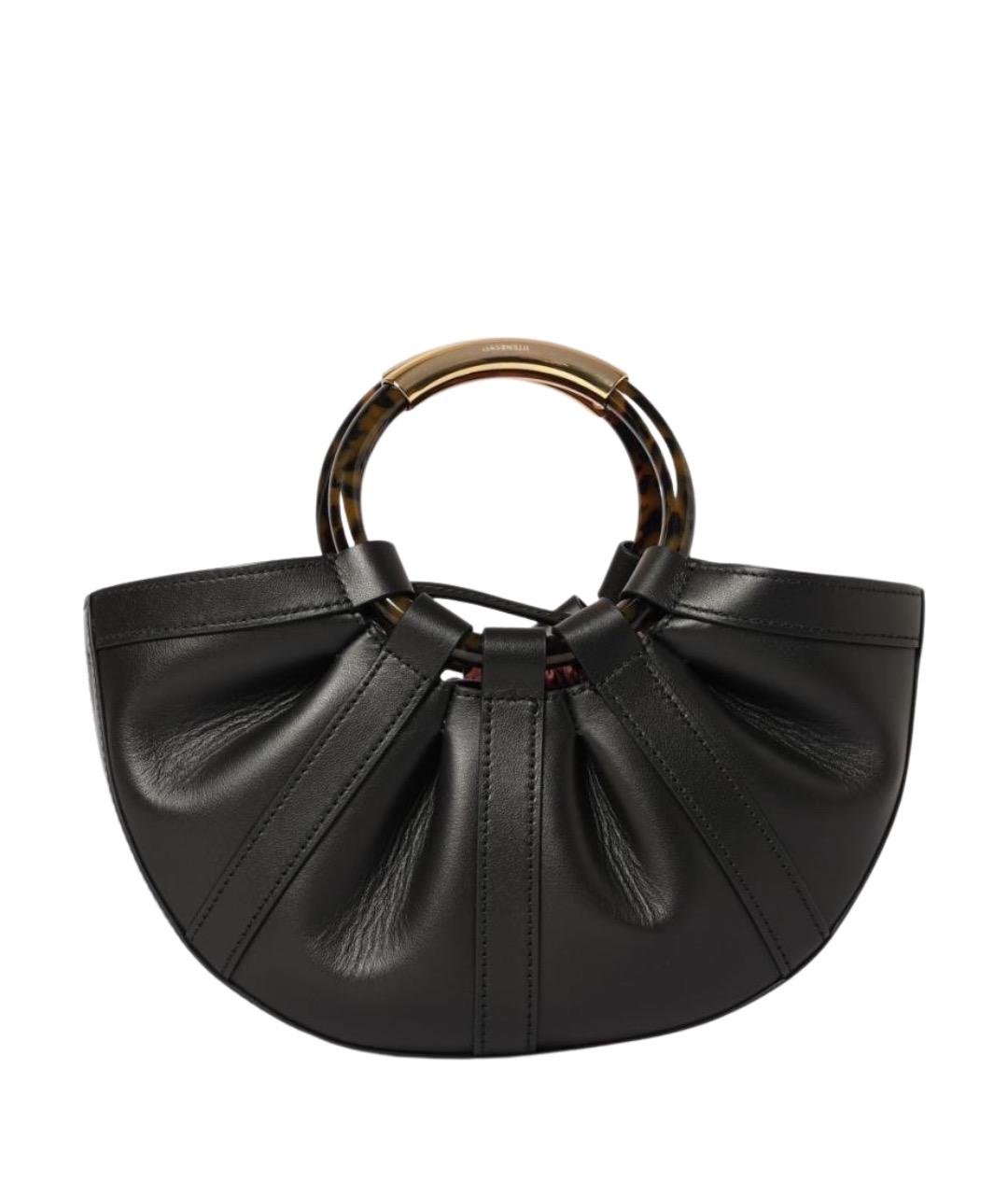 COCCINELLE Черная кожаная сумка с короткими ручками, фото 1