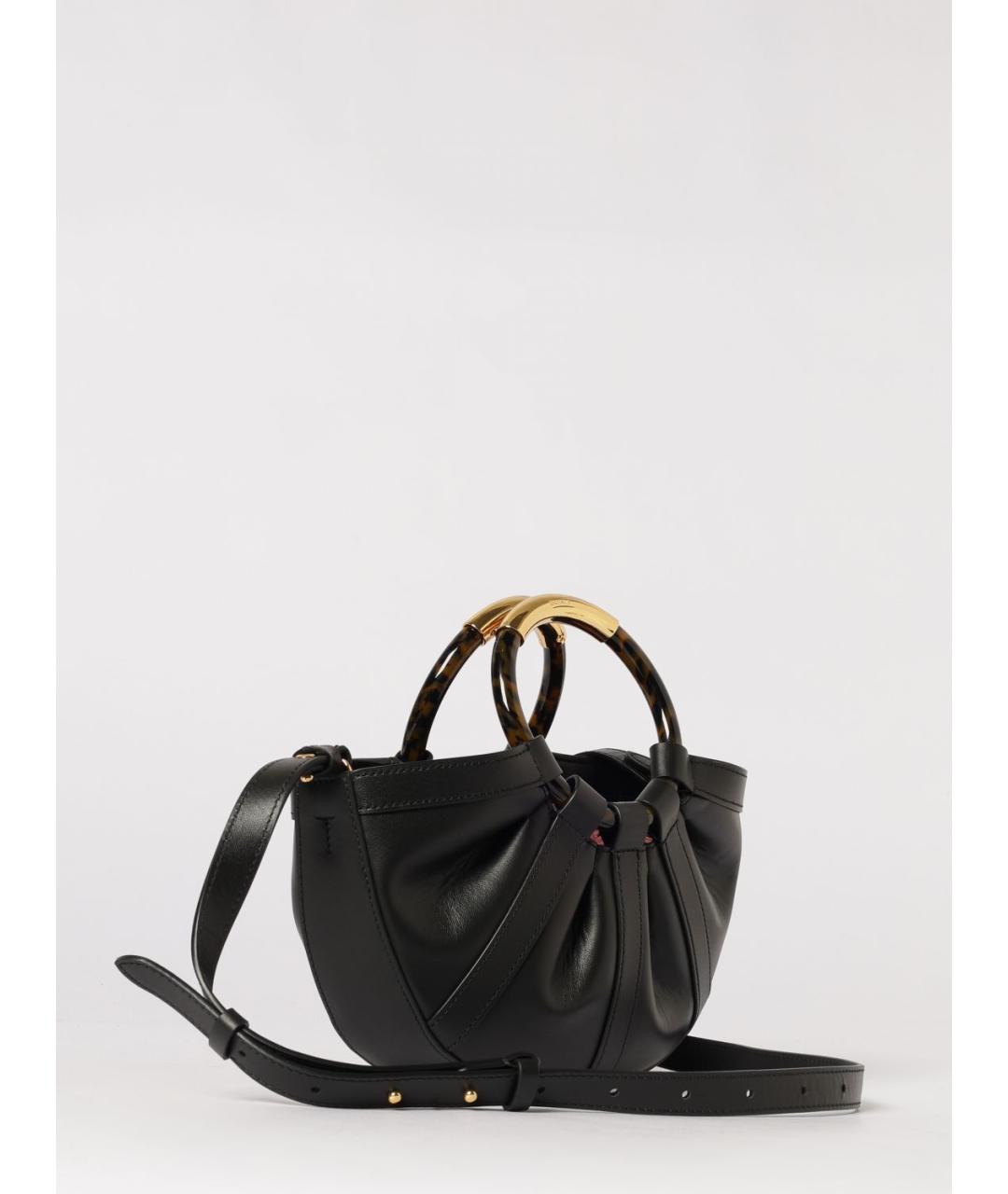 COCCINELLE Черная кожаная сумка с короткими ручками, фото 2