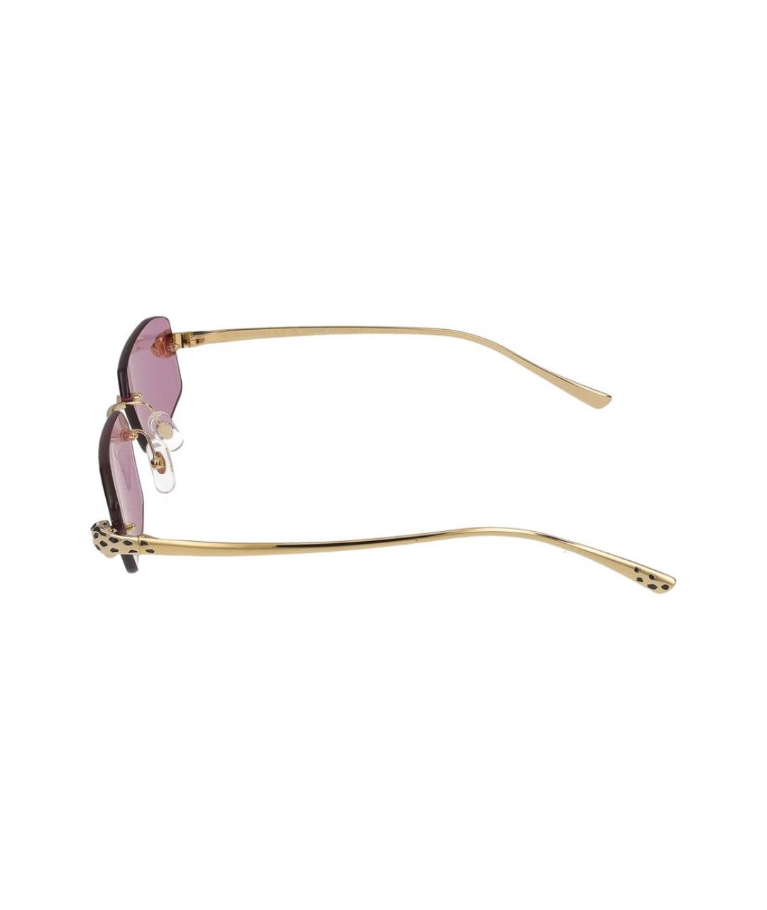 CARTIER Золотые металлические солнцезащитные очки, фото 3