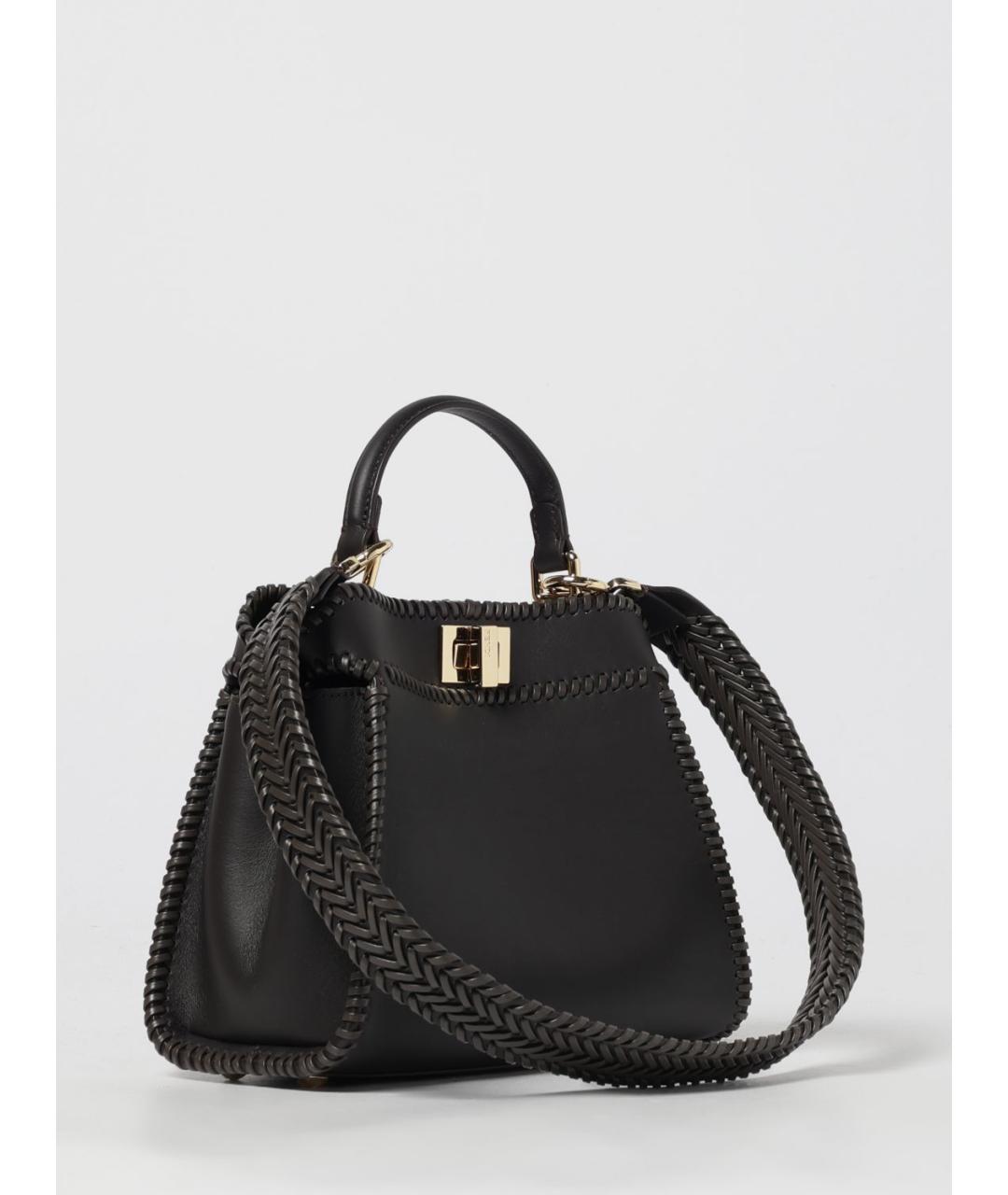 FENDI Черная кожаная сумка через плечо, фото 3