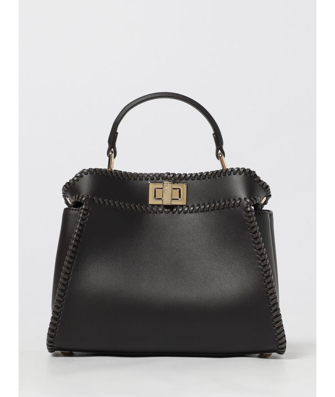 FENDI Черная кожаная сумка через плечо, фото 6