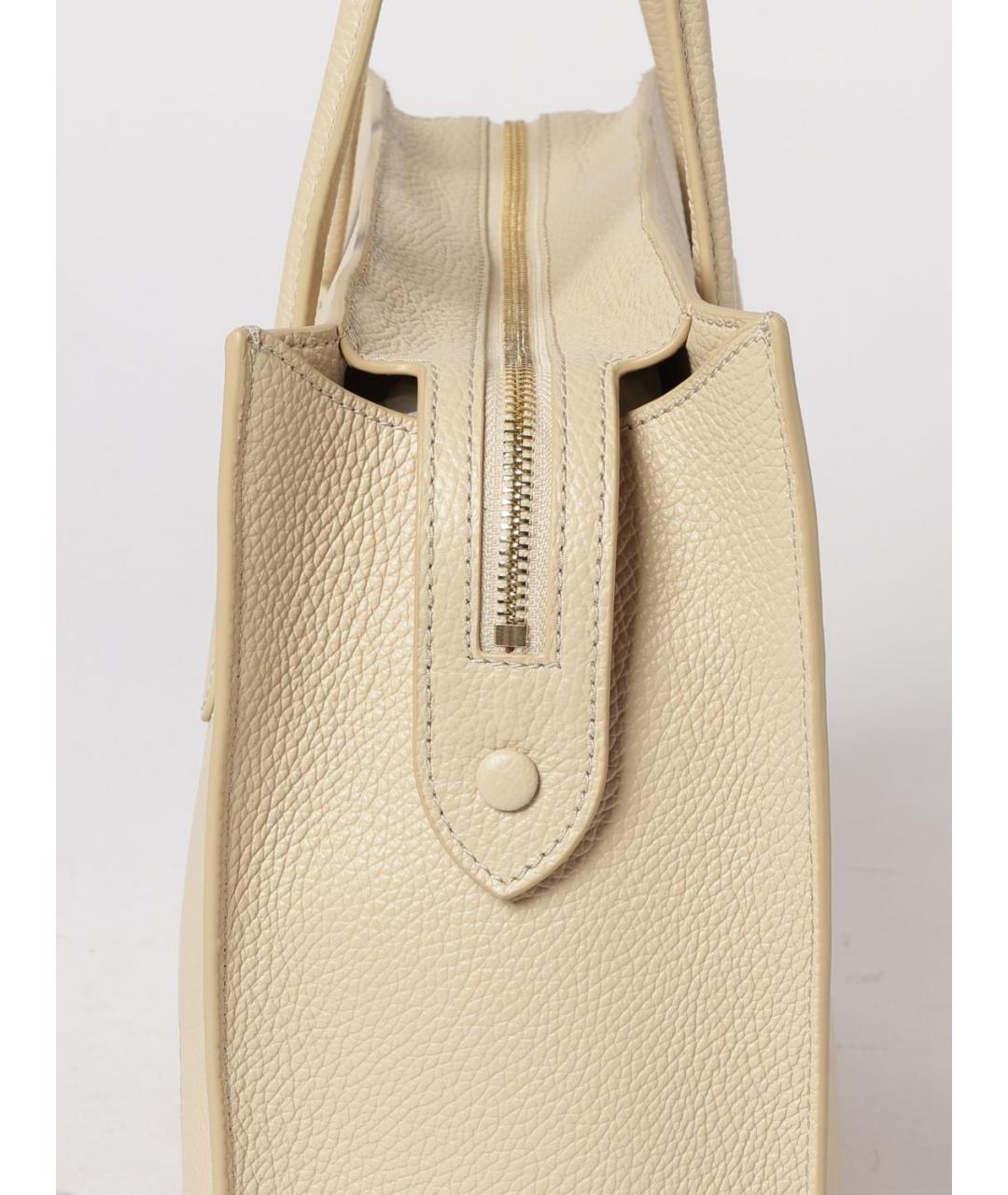 COCCINELLE Бежевая кожаная сумка с короткими ручками, фото 3