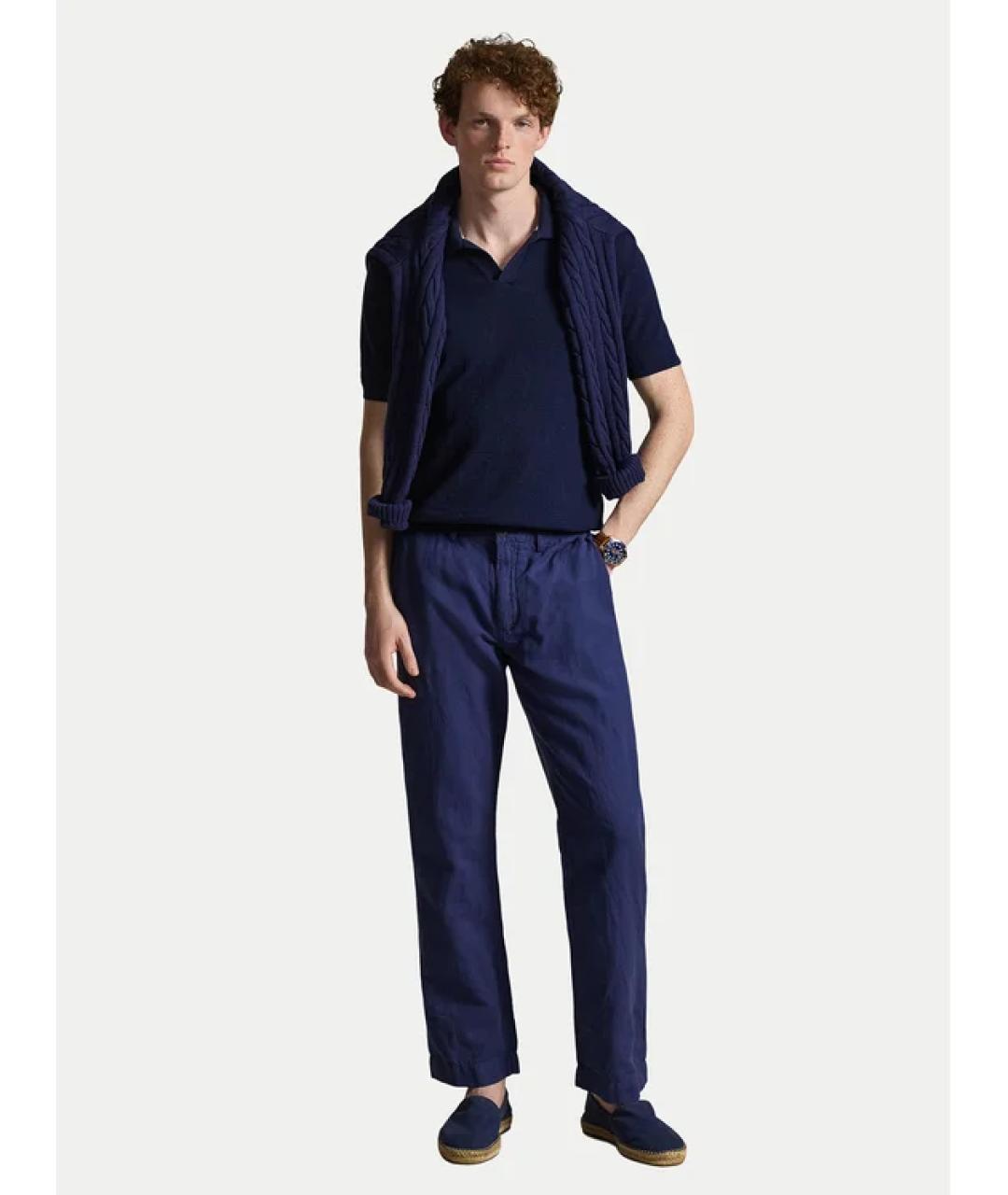 POLO RALPH LAUREN Темно-синие повседневные брюки, фото 3