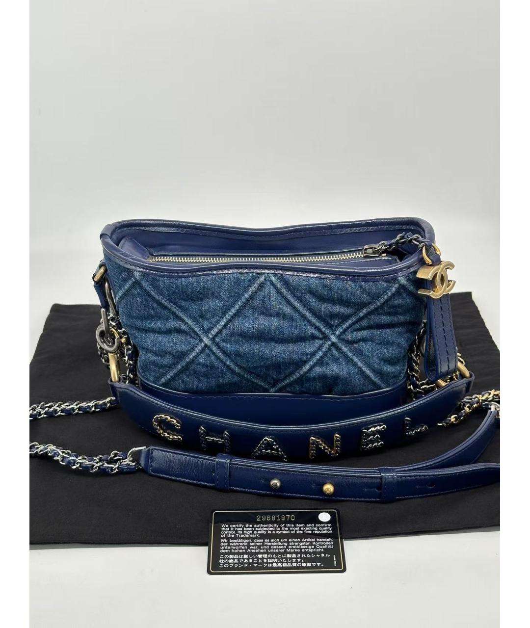 CHANEL Синяя деним сумка через плечо, фото 2