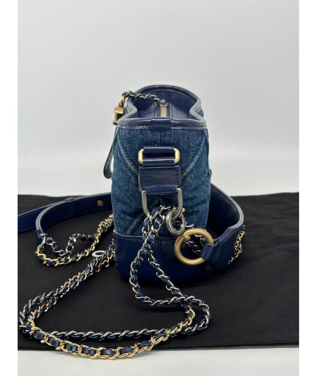 CHANEL Синяя деним сумка через плечо, фото 4