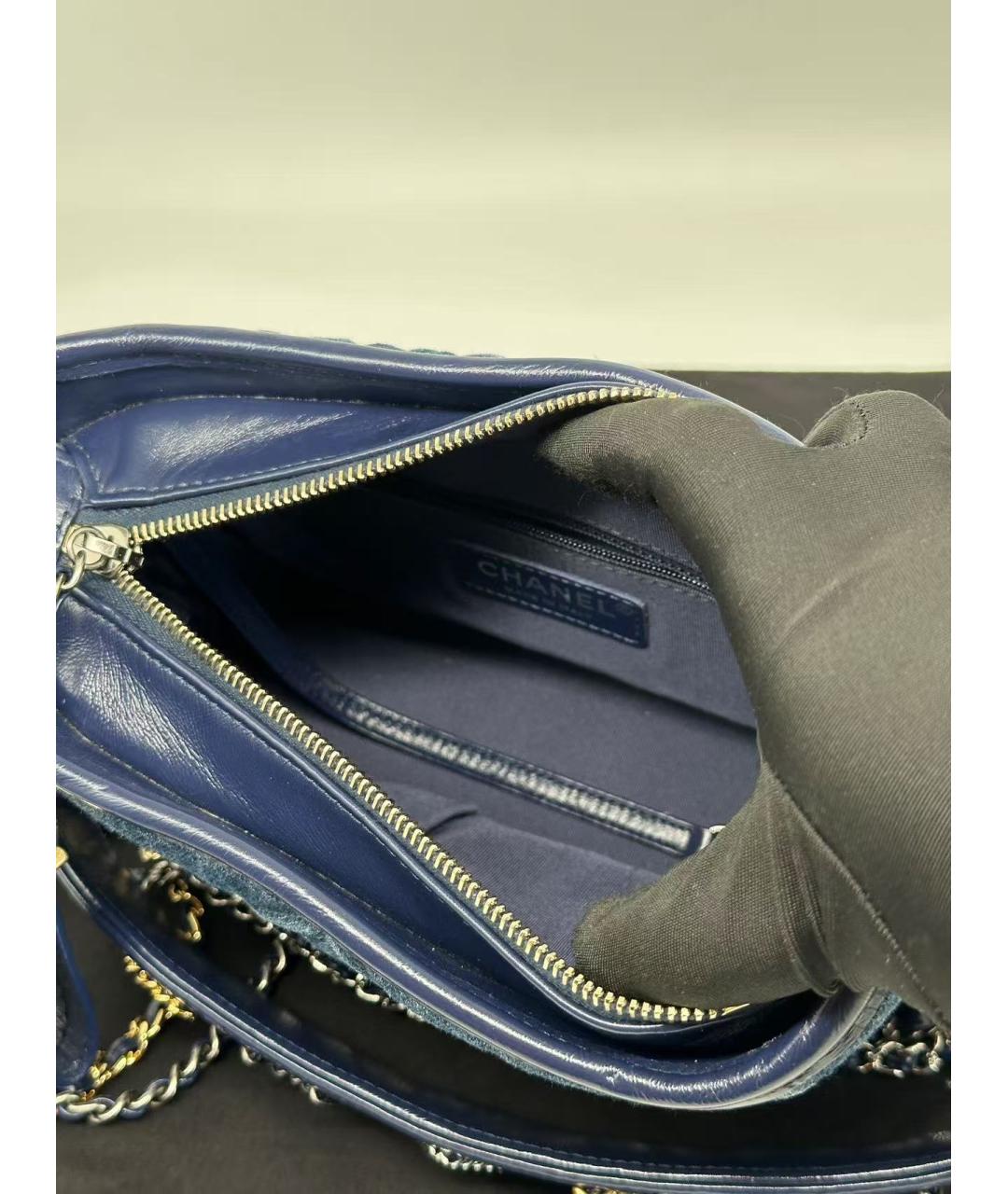 CHANEL Синяя деним сумка через плечо, фото 6