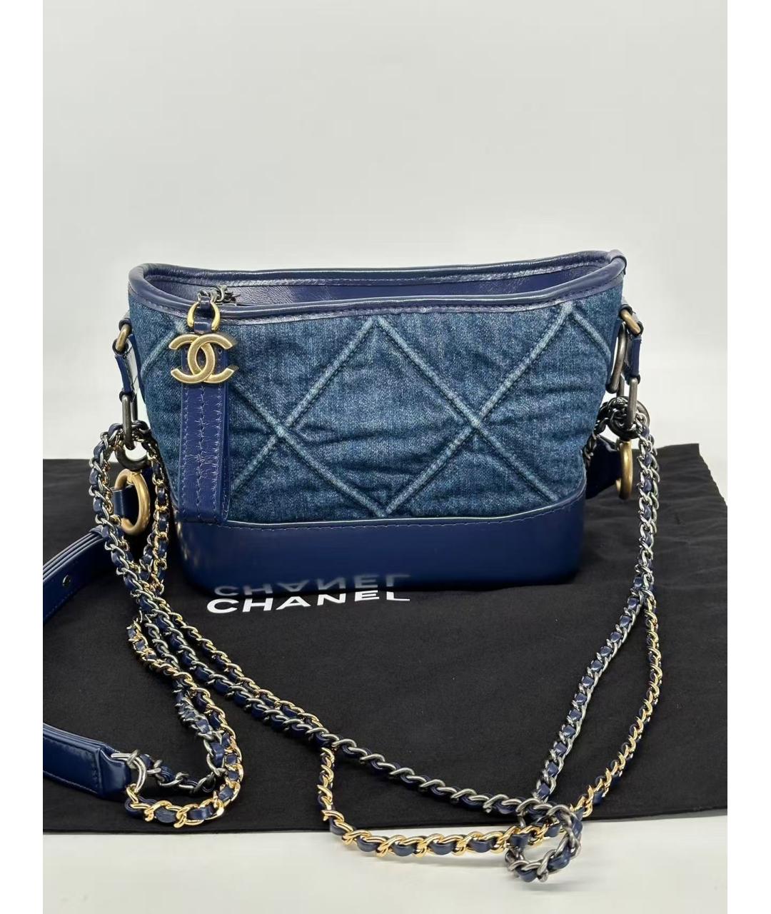 CHANEL Синяя деним сумка через плечо, фото 3