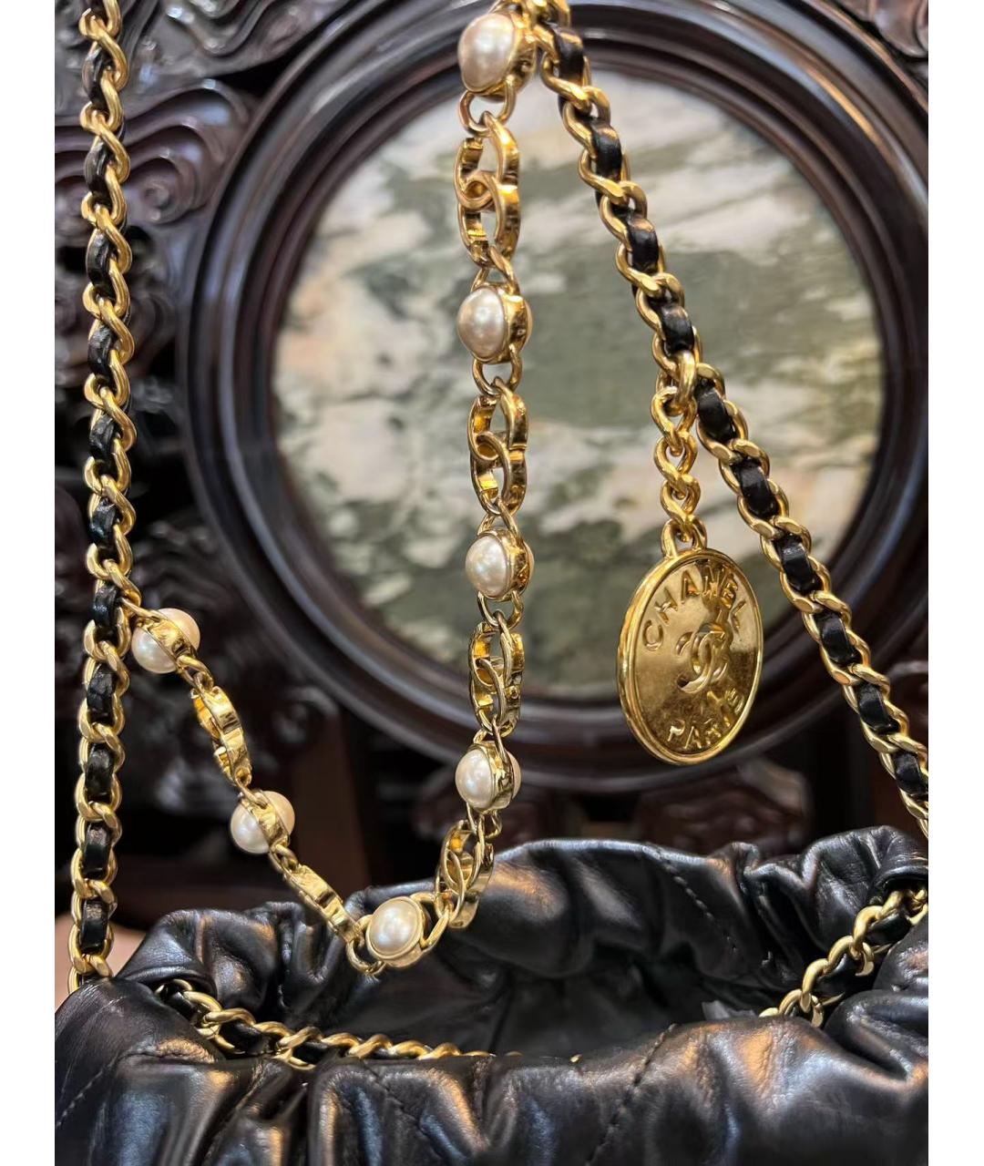 CHANEL Черная кожаная сумка через плечо, фото 3