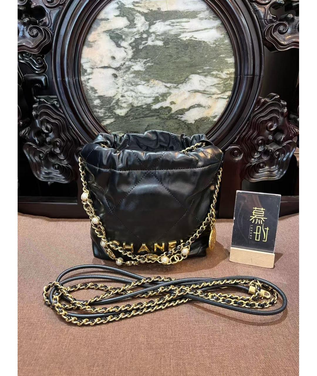 CHANEL Черная кожаная сумка через плечо, фото 4