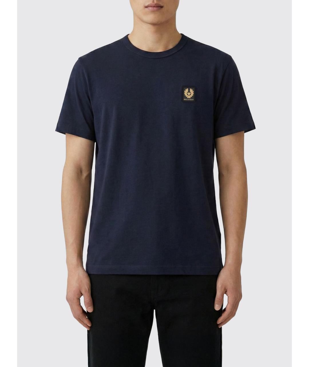 BELSTAFF Темно-синяя хлопковая футболка, фото 2