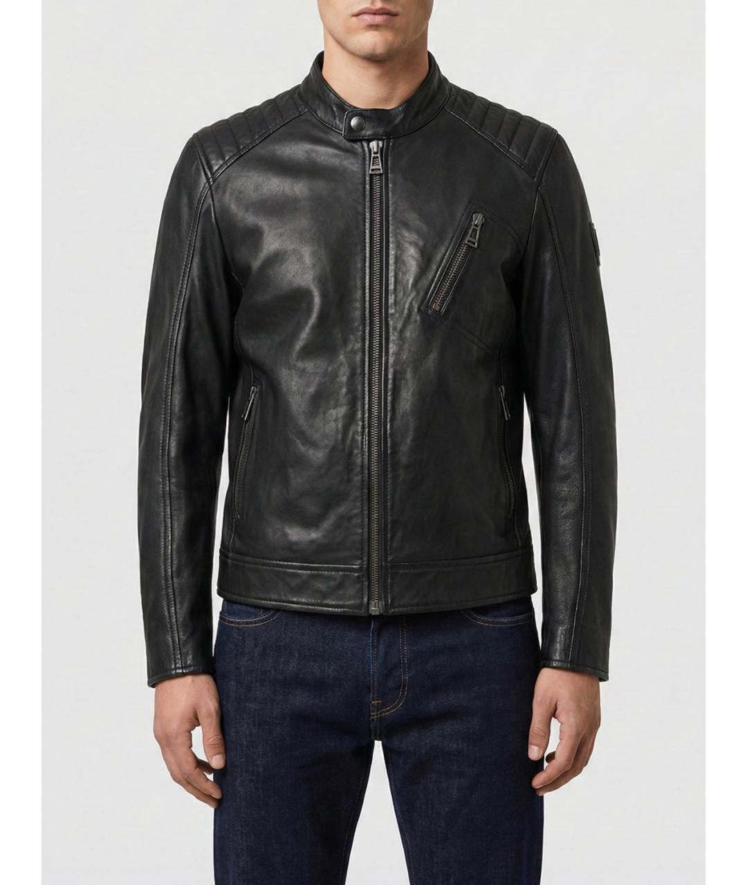 BELSTAFF Черная кожаная куртка, фото 2