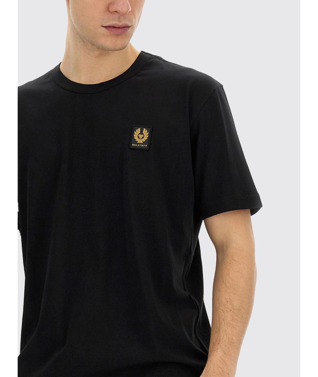 BELSTAFF Черная хлопковая футболка, фото 3