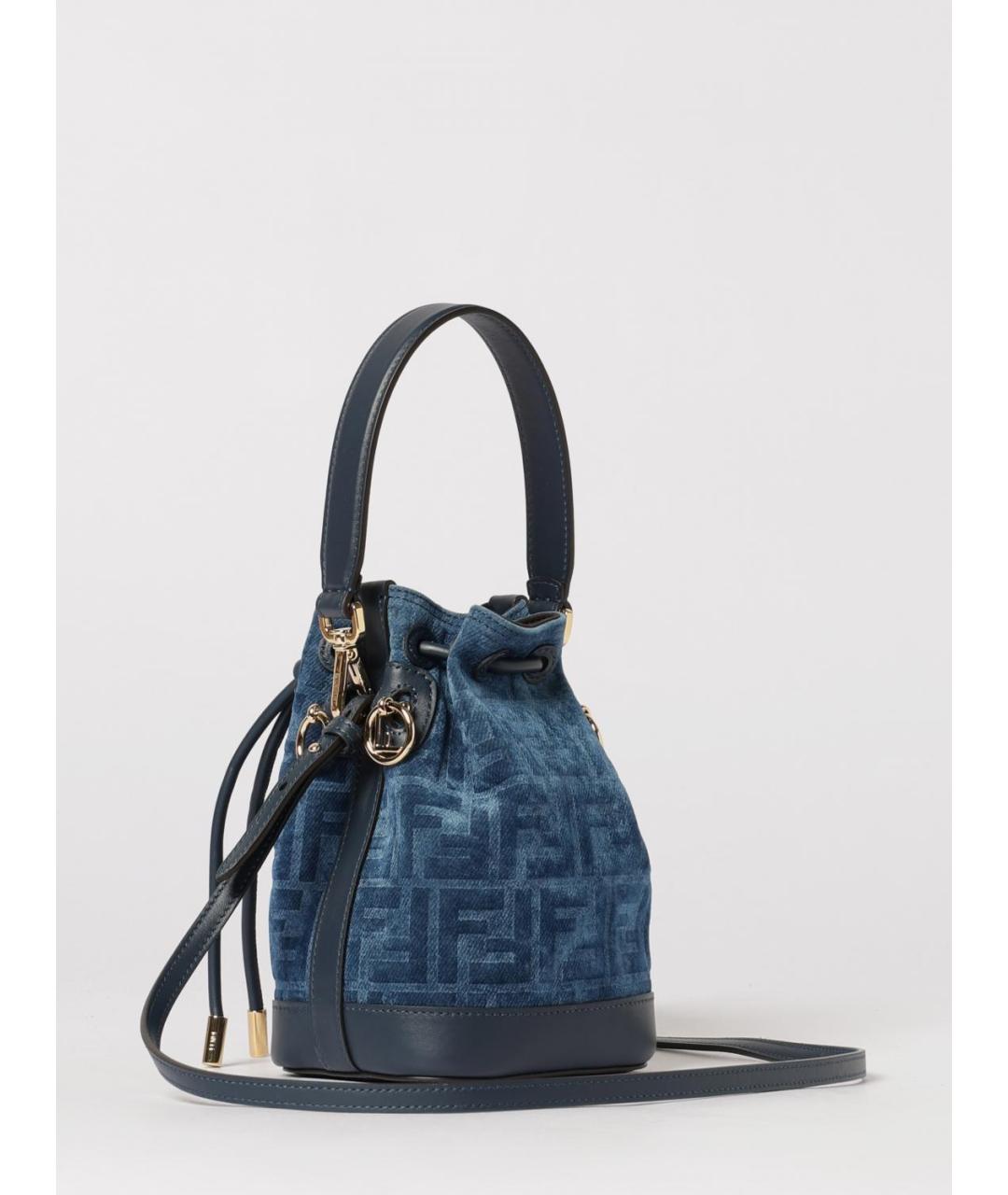 FENDI Синяя хлопковая сумка через плечо, фото 3