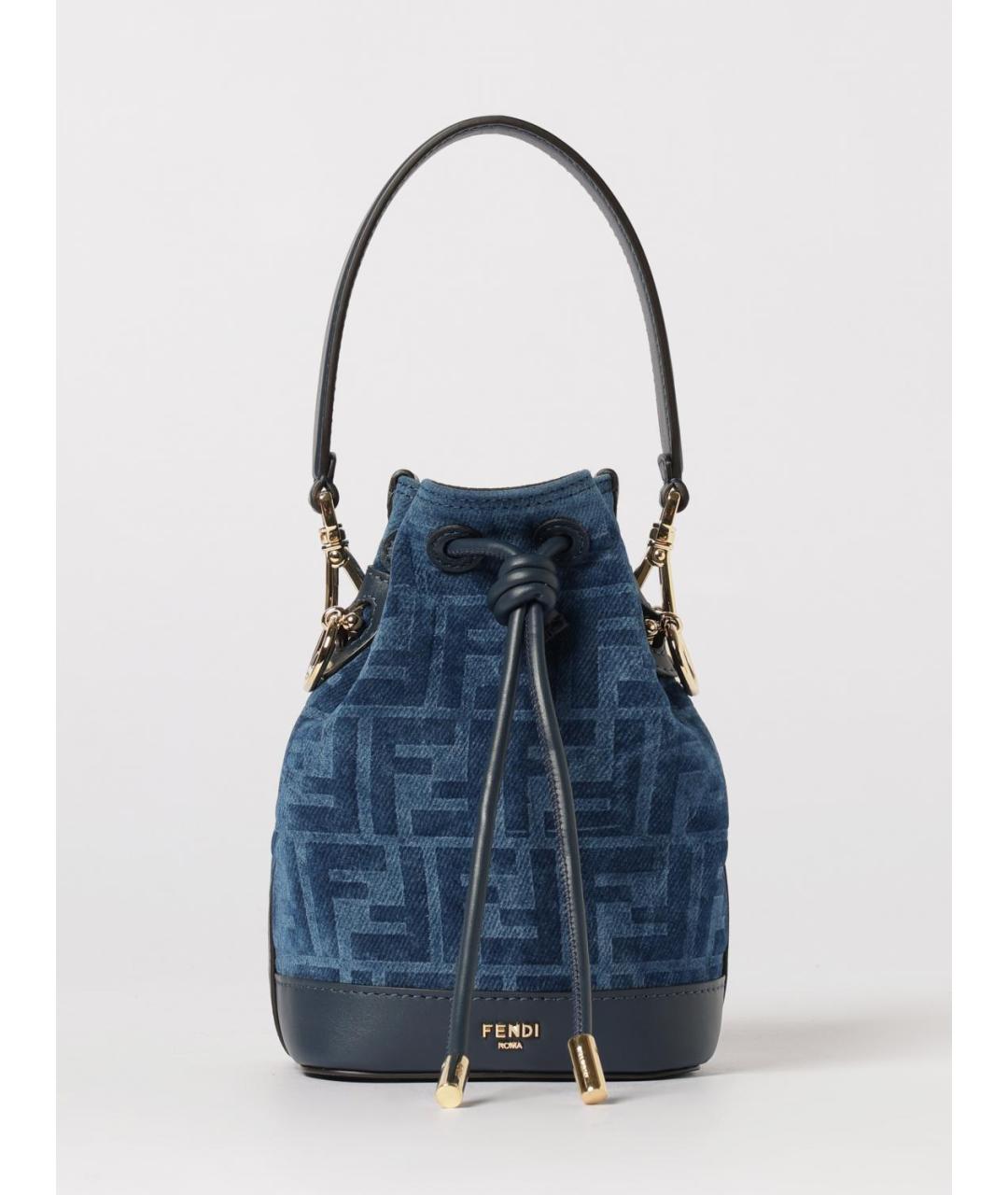 FENDI Синяя хлопковая сумка через плечо, фото 6