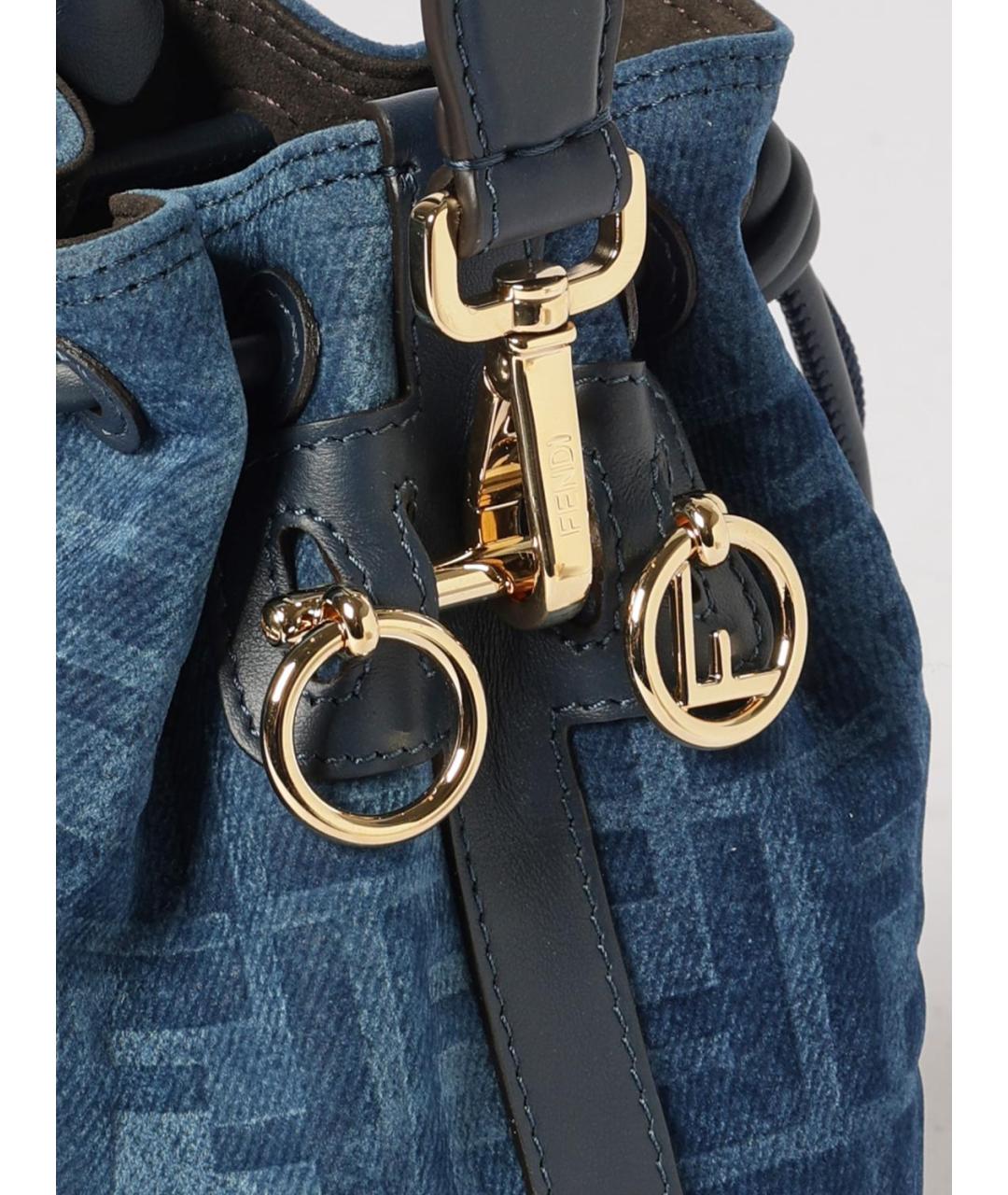 FENDI Синяя хлопковая сумка через плечо, фото 4
