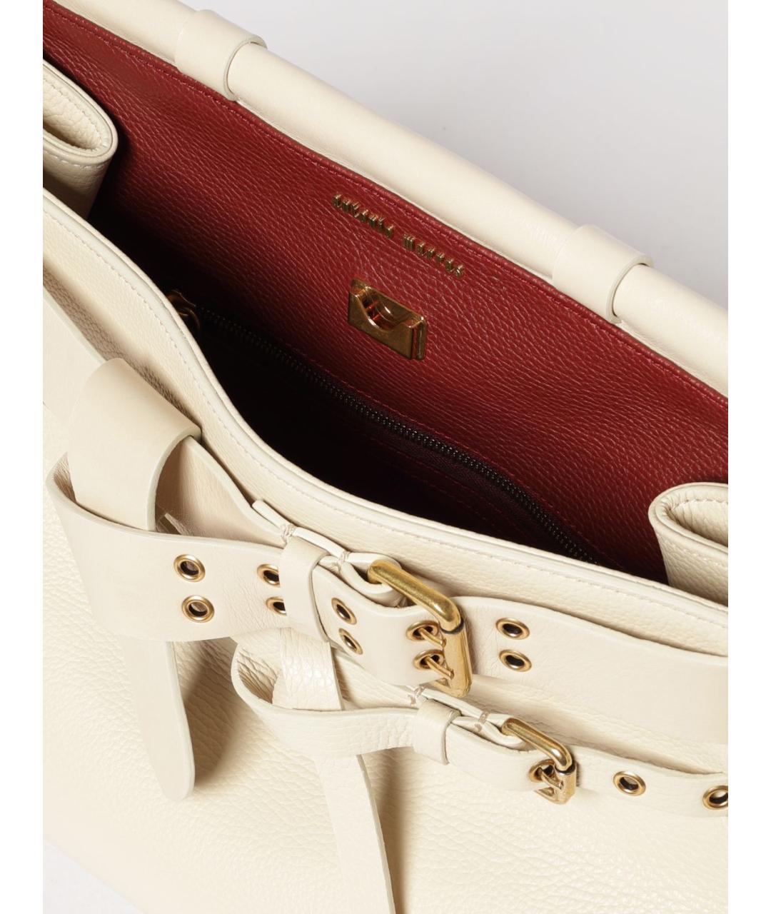 ANTONIO MARRAS Бежевая кожаная сумка тоут, фото 4