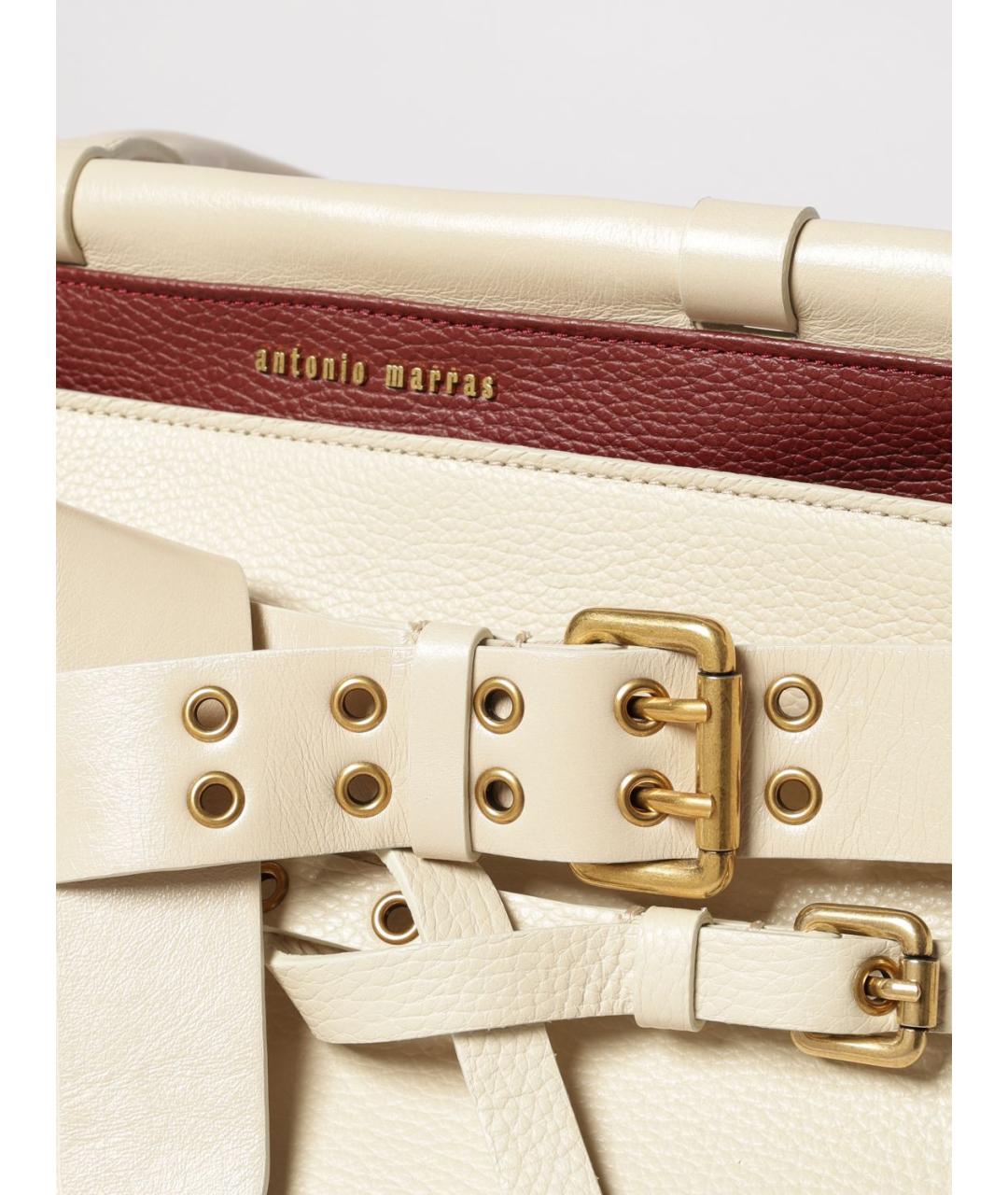 ANTONIO MARRAS Бежевая кожаная сумка тоут, фото 3