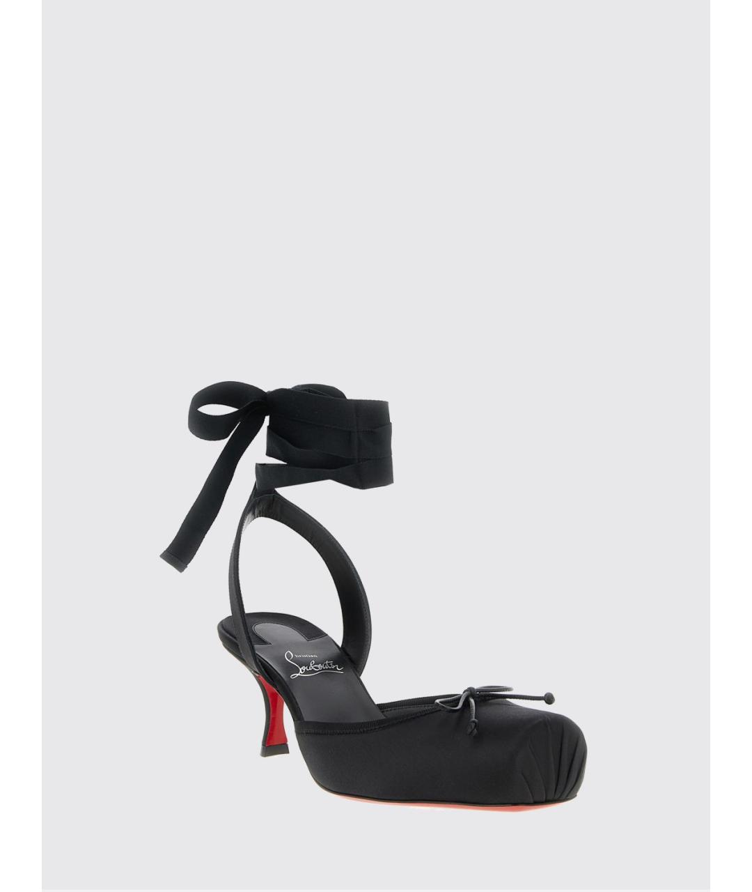 CHRISTIAN LOUBOUTIN Черные текстильные туфли, фото 2