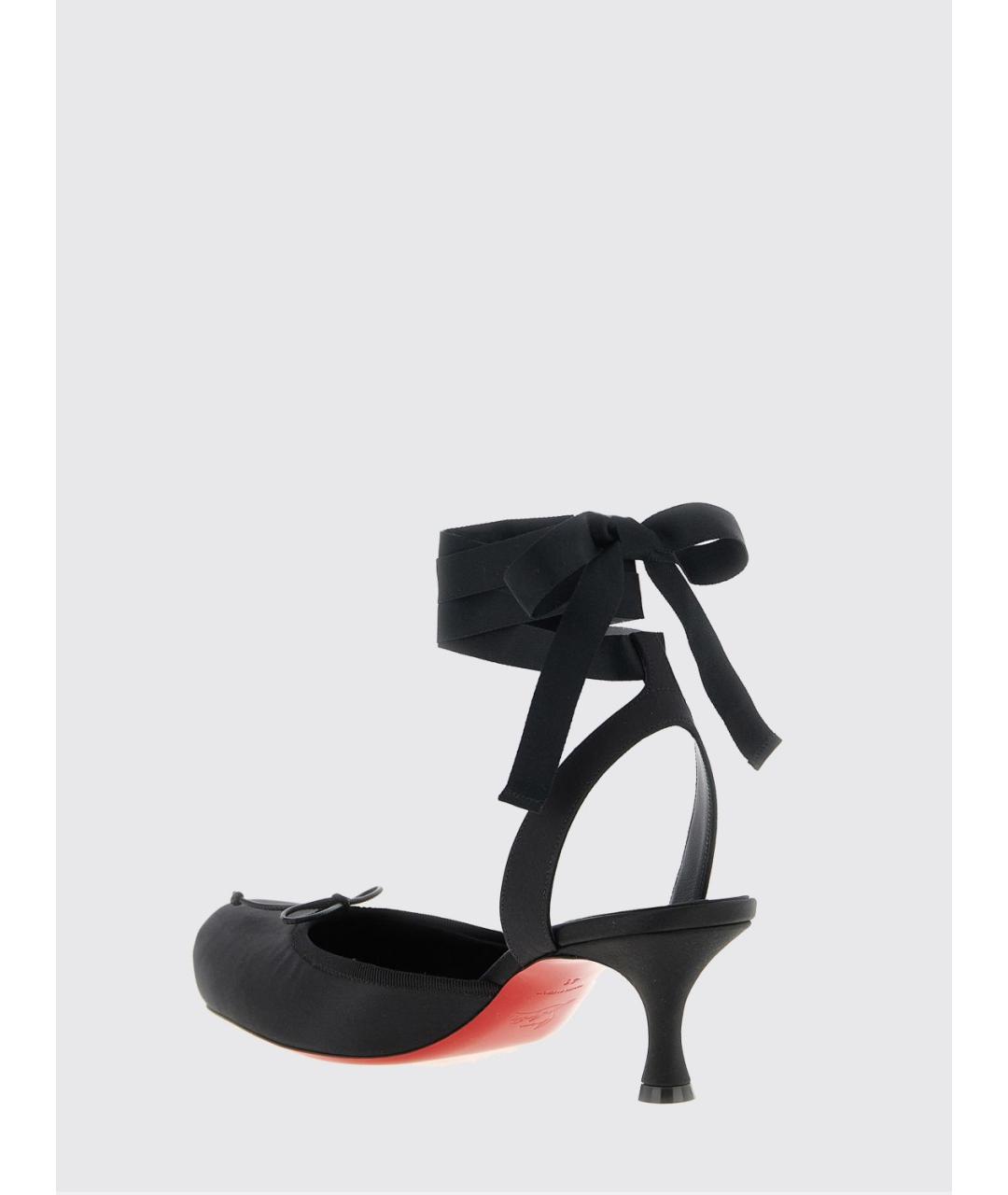 CHRISTIAN LOUBOUTIN Черные текстильные туфли, фото 3